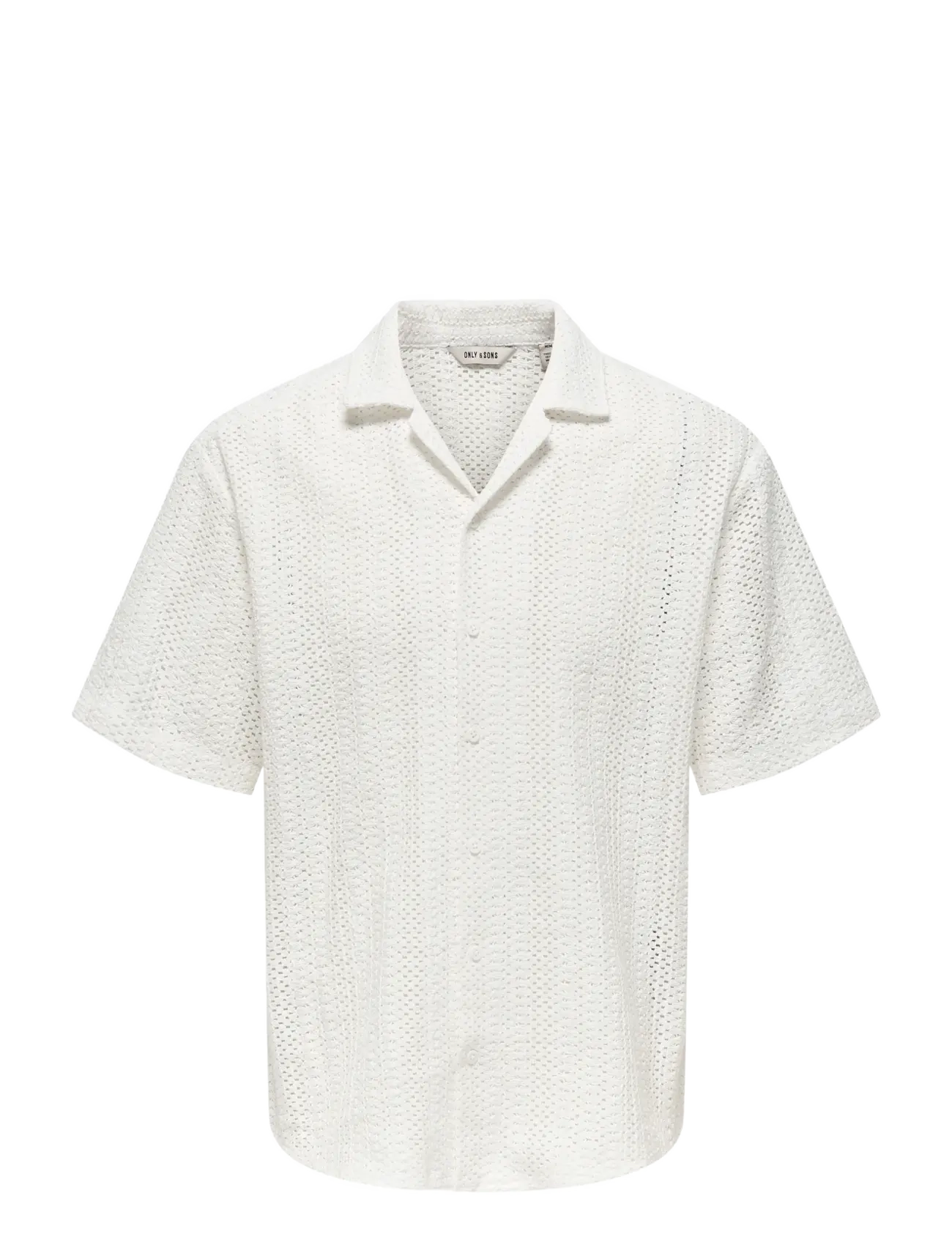 ONLY & SONS ONSDANI CROCHET SS SHIRT NOOS - Skjortor - GARDENIA / white