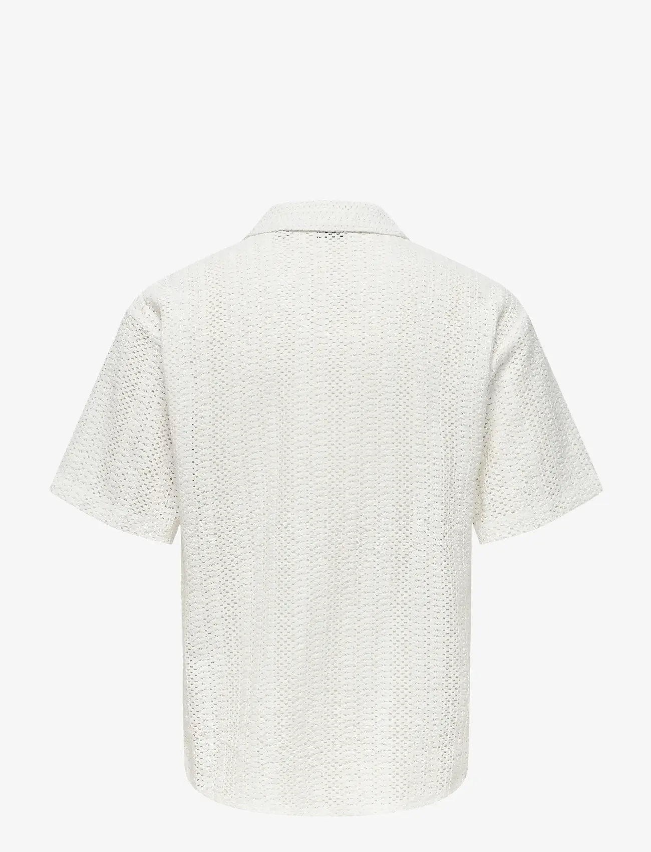 ONLY & SONS - ONSDANI CROCHET SS SHIRT NOOS - kortærmede skjorter - gardenia - 2