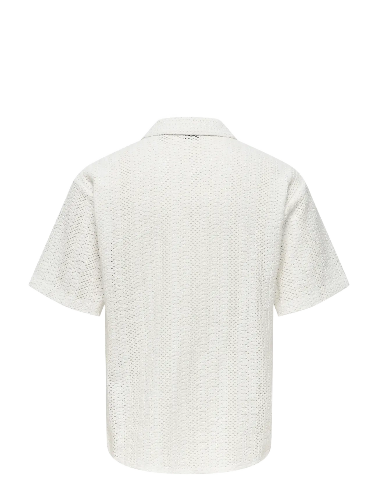 ONLY & SONS - ONSDANI CROCHET SS SHIRT NOOS - kurzarmhemden - gardenia - 2