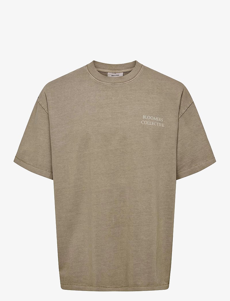 ONLY & SONS - ONSAARAV LIFE OVZ SS TEE - kurzärmelig - desert taupe - 0