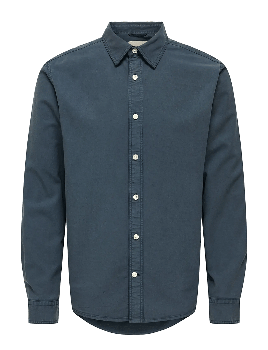 ONLY & SONS - ONSOTTO REG PEACH FINISH LS SHIRT - casual hemden - blue nights - 1