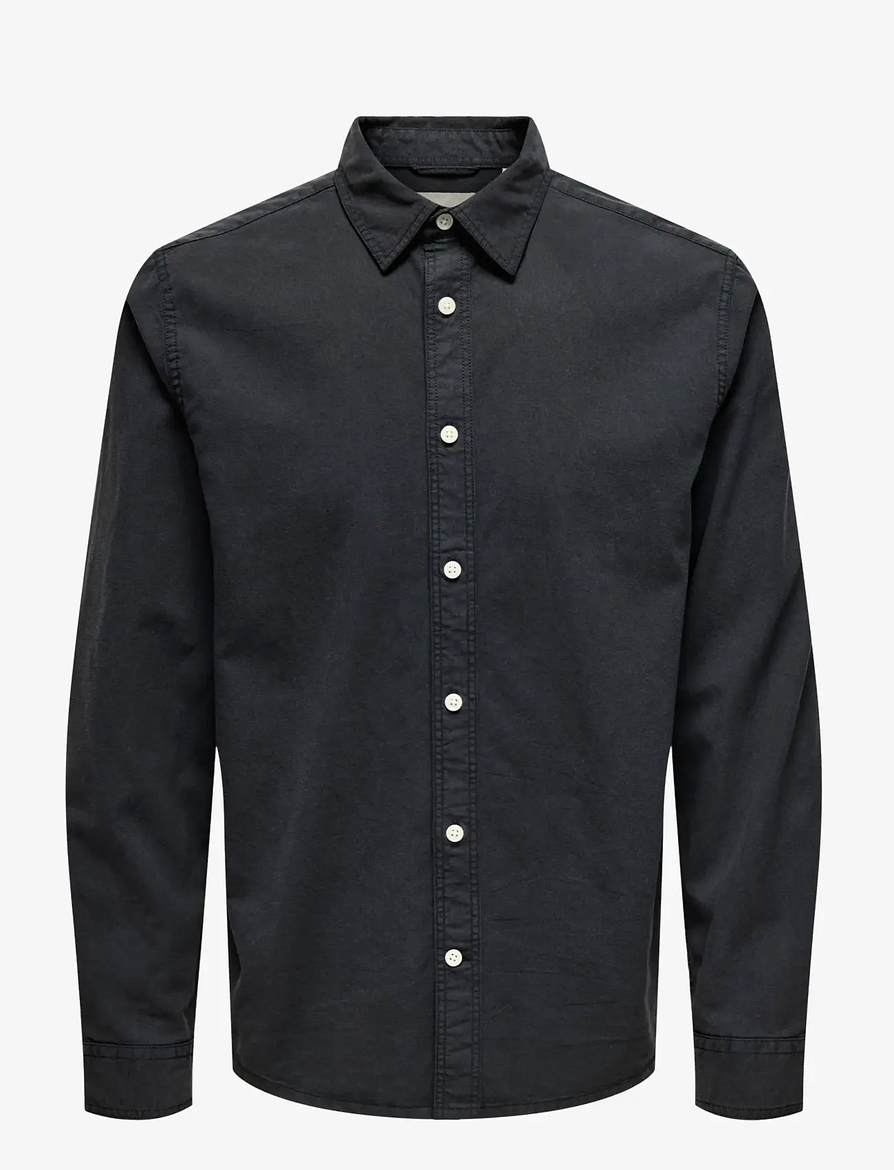 ONLY & SONS - ONSOTTO REG PEACH FINISH LS SHIRT - casual shirts - jet black - 1