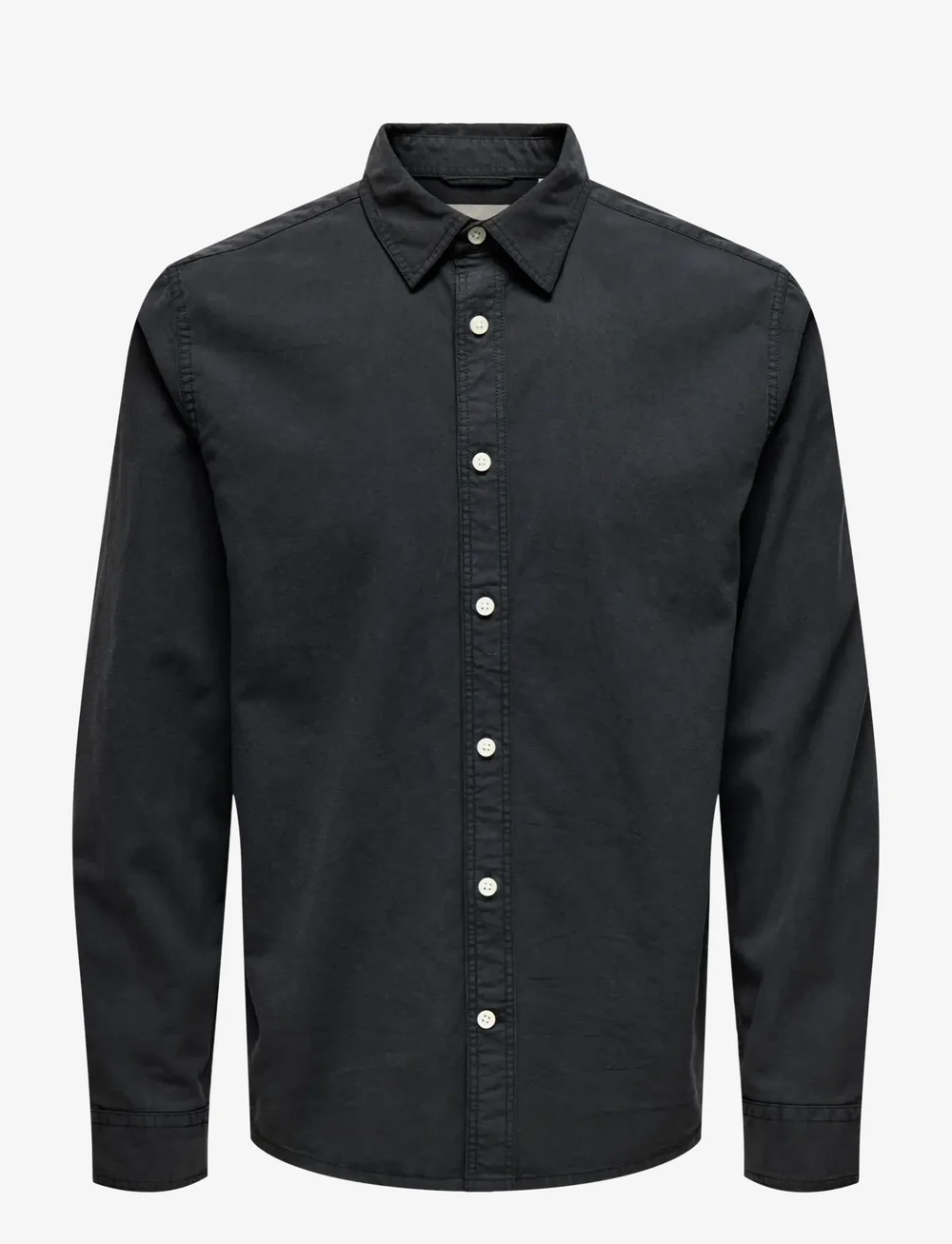 ONLY & SONS - ONSOTTO REG PEACH FINISH LS SHIRT - rennot kauluspaidat - jet black - 1
