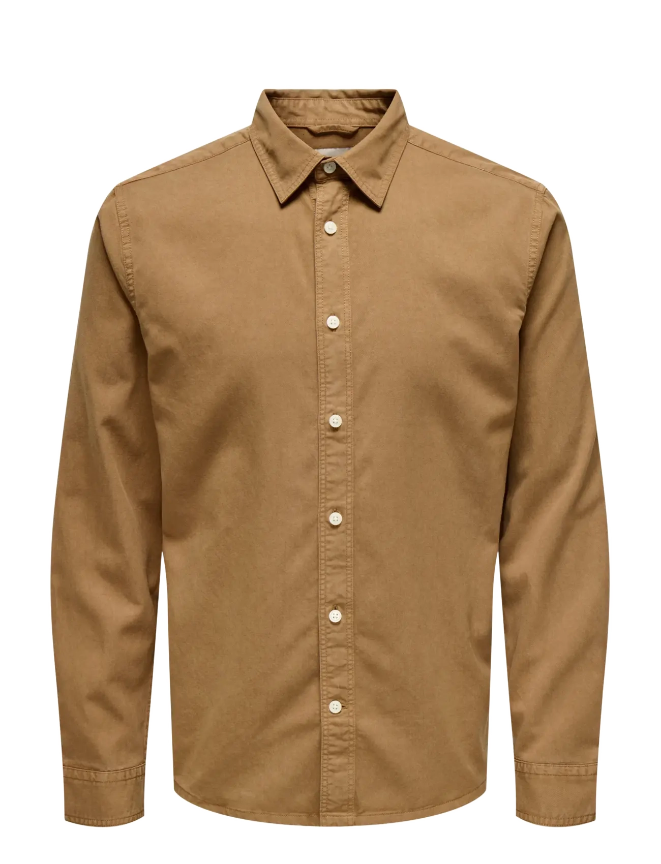ONLY & SONS Onsotto Reg Peach Finish Ls Shirt Braun - L - Herren