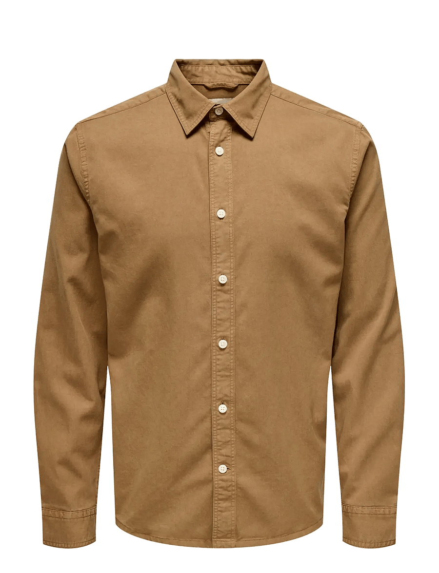 ONLY & SONS - ONSOTTO REG PEACH FINISH LS SHIRT - vabaajasärgid - rubber - 1