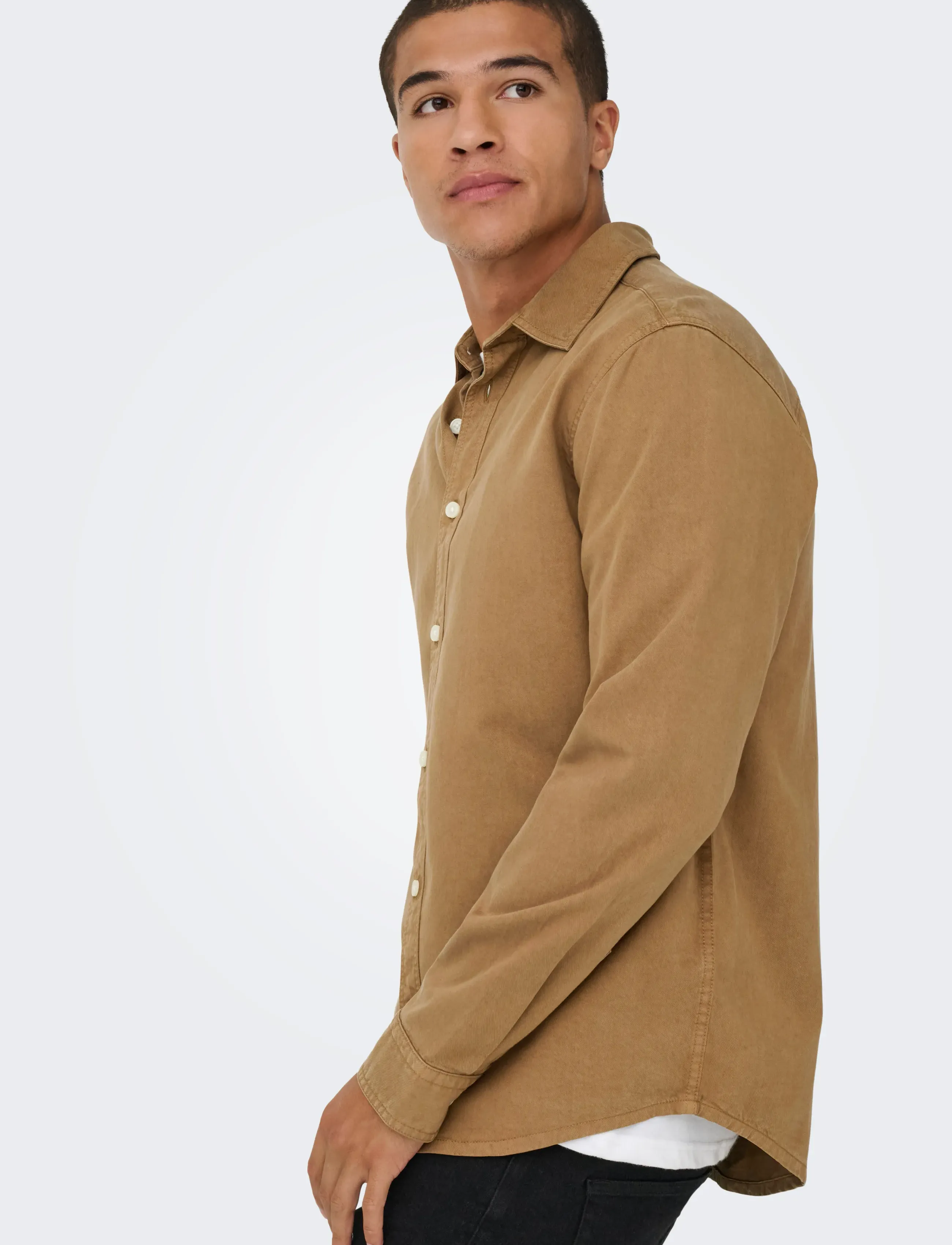 ONLY & SONS - ONSOTTO REG PEACH FINISH LS SHIRT - vabaajasärgid - rubber - 5