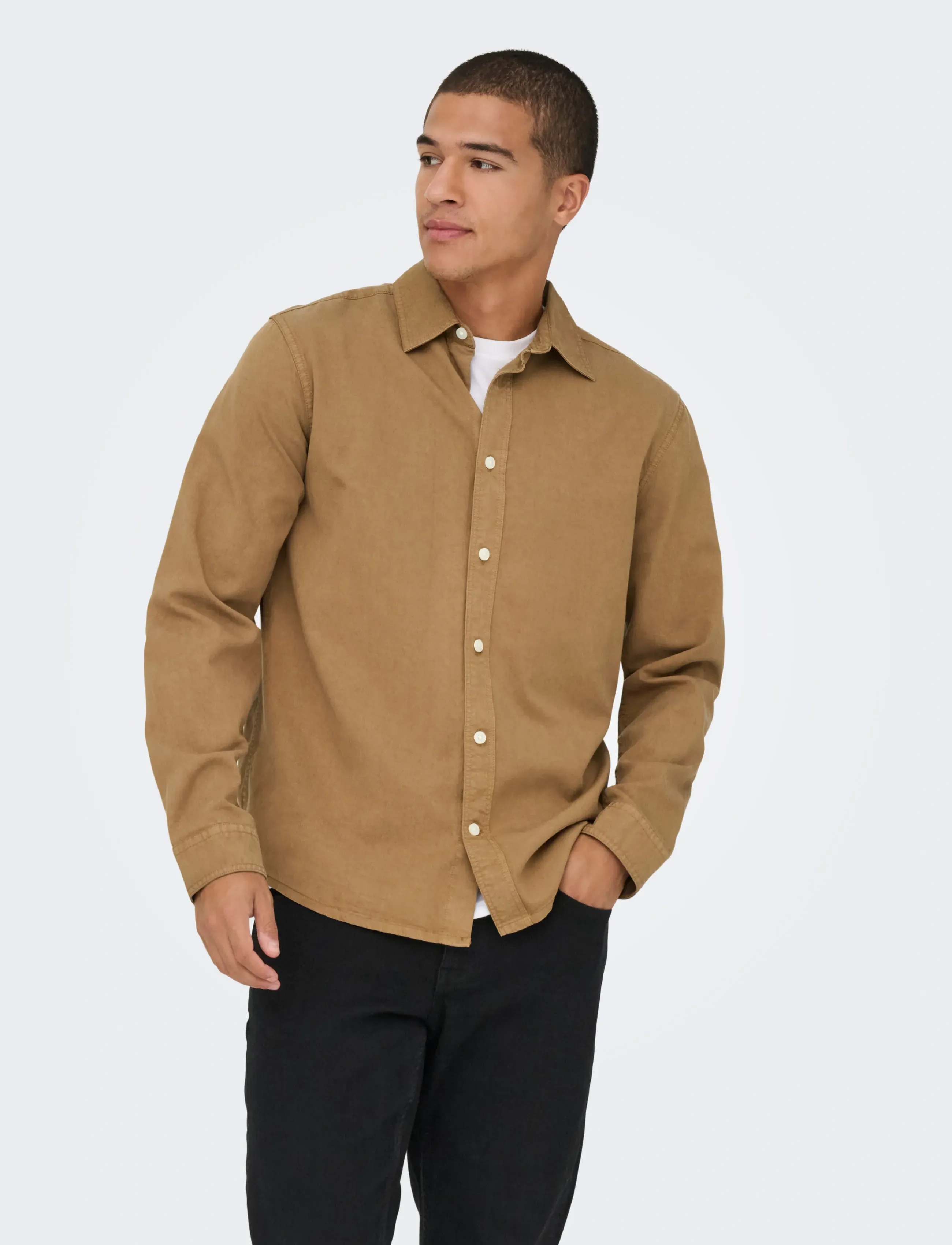 ONLY & SONS Onsotto Reg Peach Finish Ls Shirt casual skjortor herr – bild 5