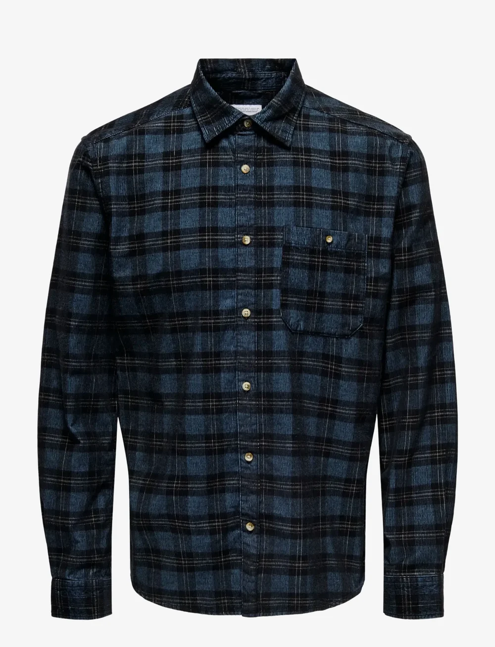ONLY & SONS - ONSNELSON REG YARN DYE CORD CHECK LS - manchesterskjortor - black - 0