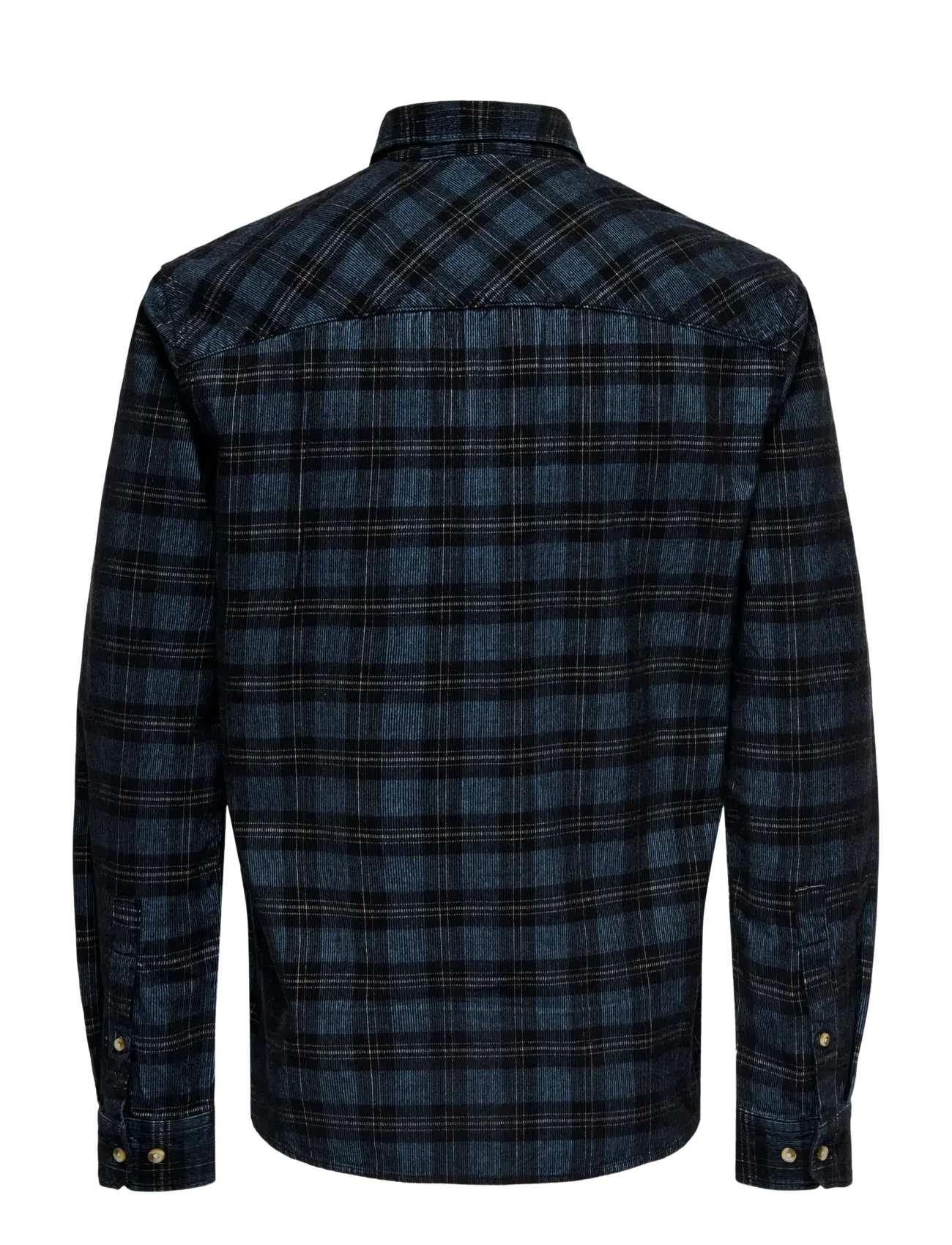 ONLY & SONS - ONSNELSON REG YARN DYE CORD CHECK LS - black - 1