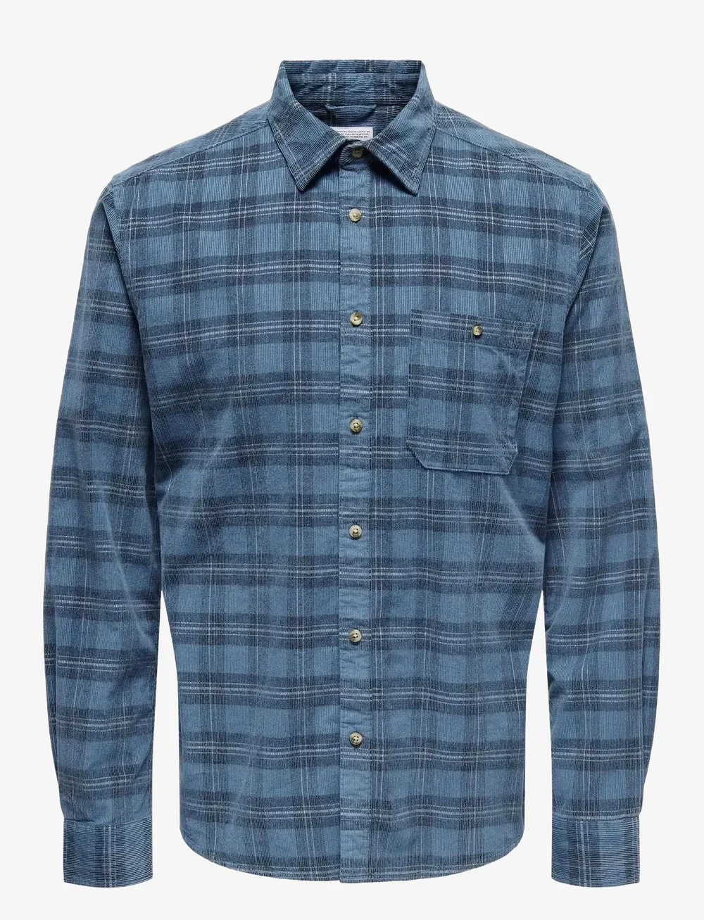 ONLY & SONS - ONSNELSON REG YARN DYE CORD CHECK LS - corduroy shirts - midnight - 0