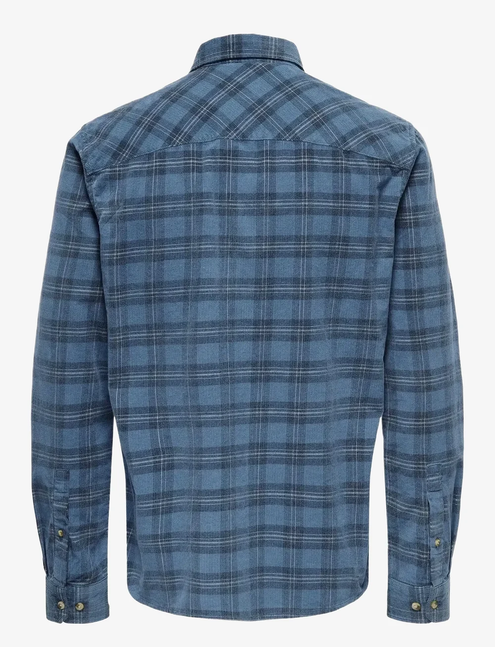 ONLY & SONS - ONSNELSON REG YARN DYE CORD CHECK LS - corduroy shirts - midnight - 1