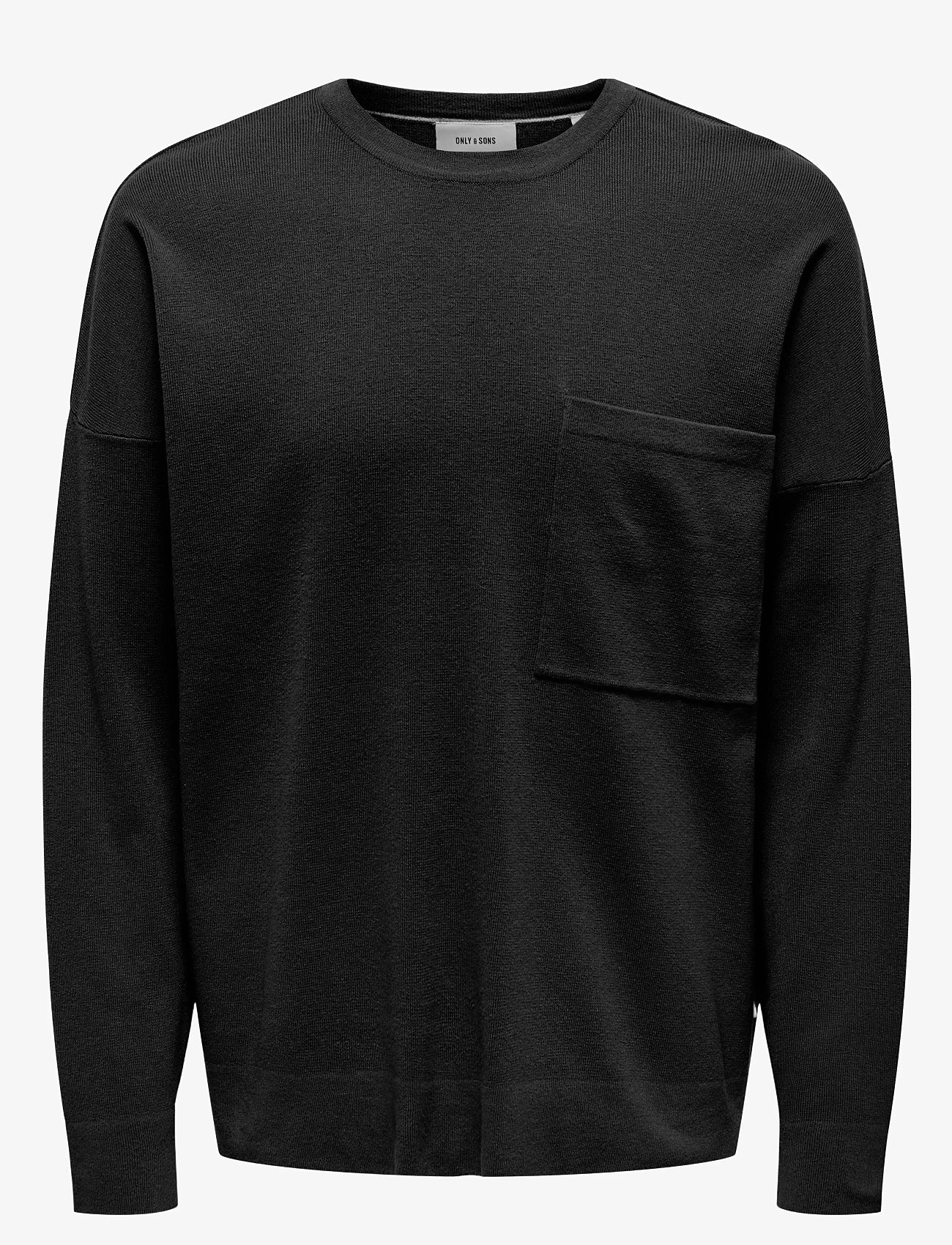 ONLY & SONS - ONSLAMAI OVZ 12 LS POCKET CREW KNIT - rund hals - black - 0