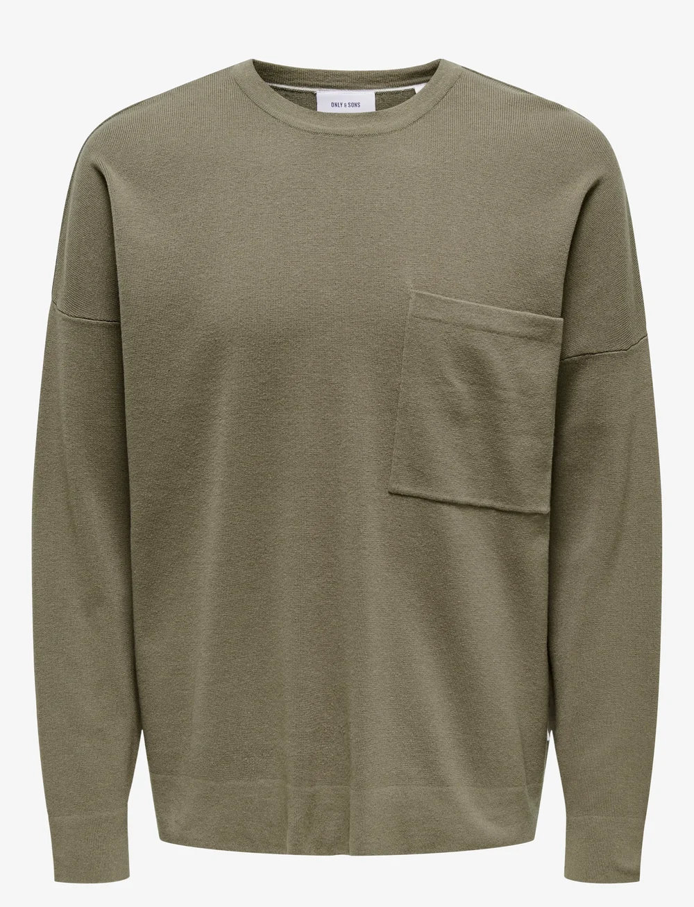 ONLY & SONS - ONSLAMAI OVZ 12 LS POCKET CREW KNIT - rundhals - desert taupe - 0