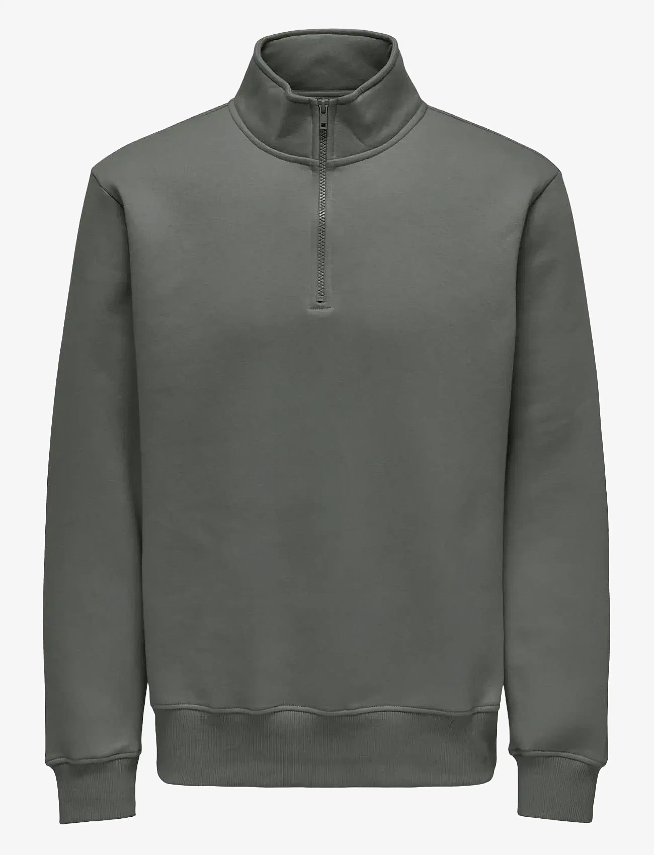 ONLY & SONS - ONSCONNOR REG 1/4 ZIP SWEAT - castor gray - 0