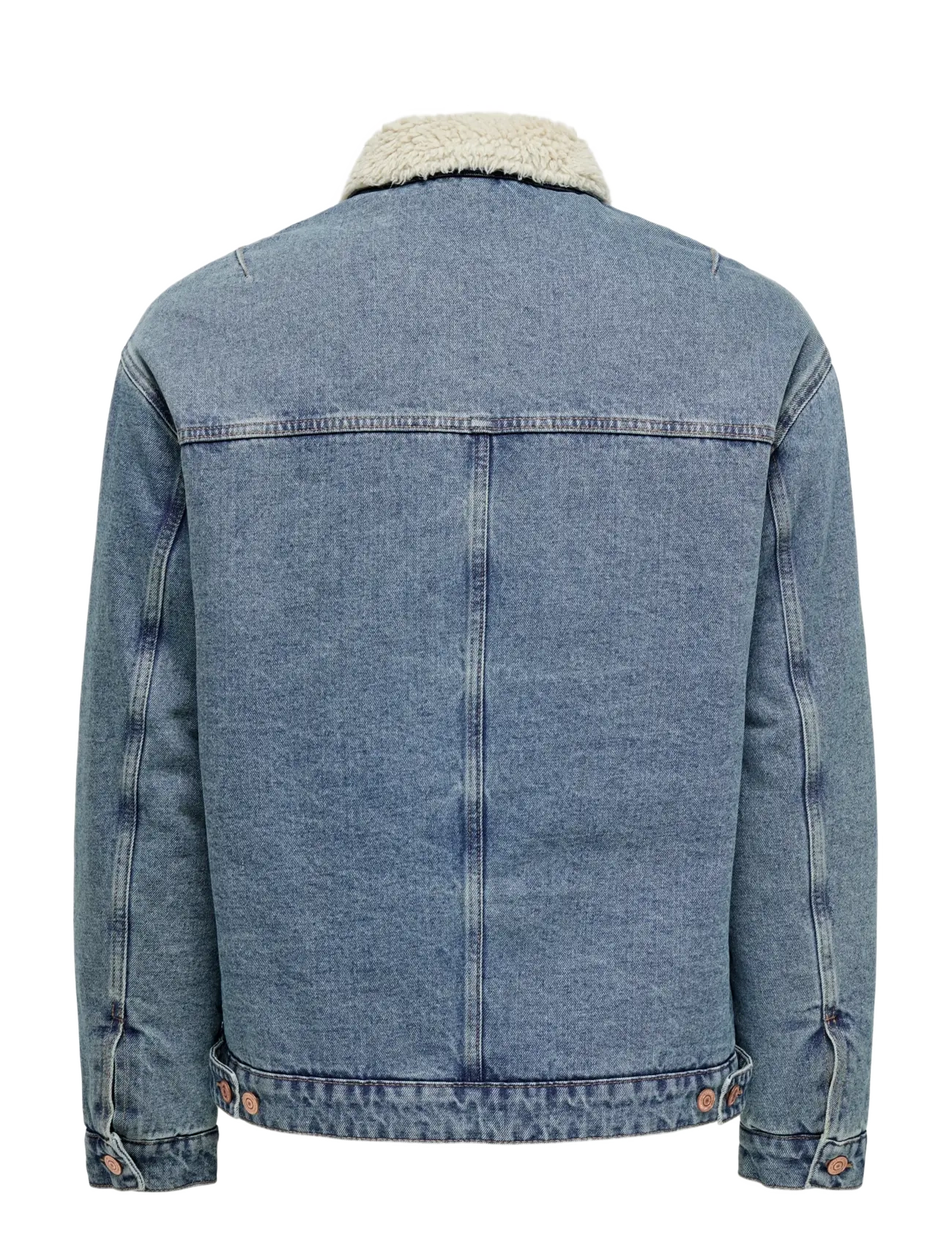 ONLY & SONS - ONSWILSON SHERPA DBTINT 0970 DNM JACKET - gefütterte denimjacken - dark blue denim - 2