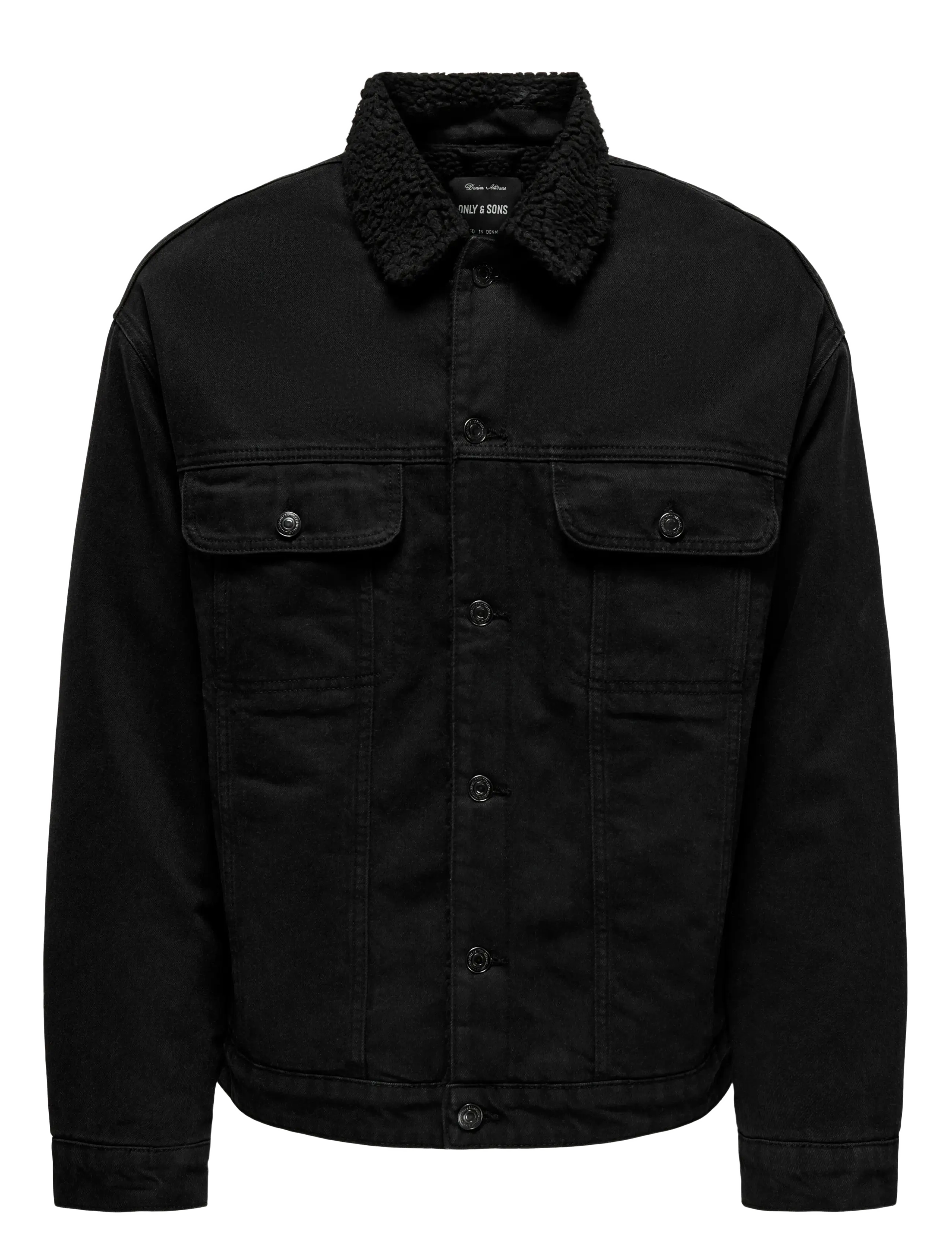 ONLY & SONS ONSWILSON SHERPA BLK 0971 DNM JACKET - Jeansjacken - BLACK DENIM / black