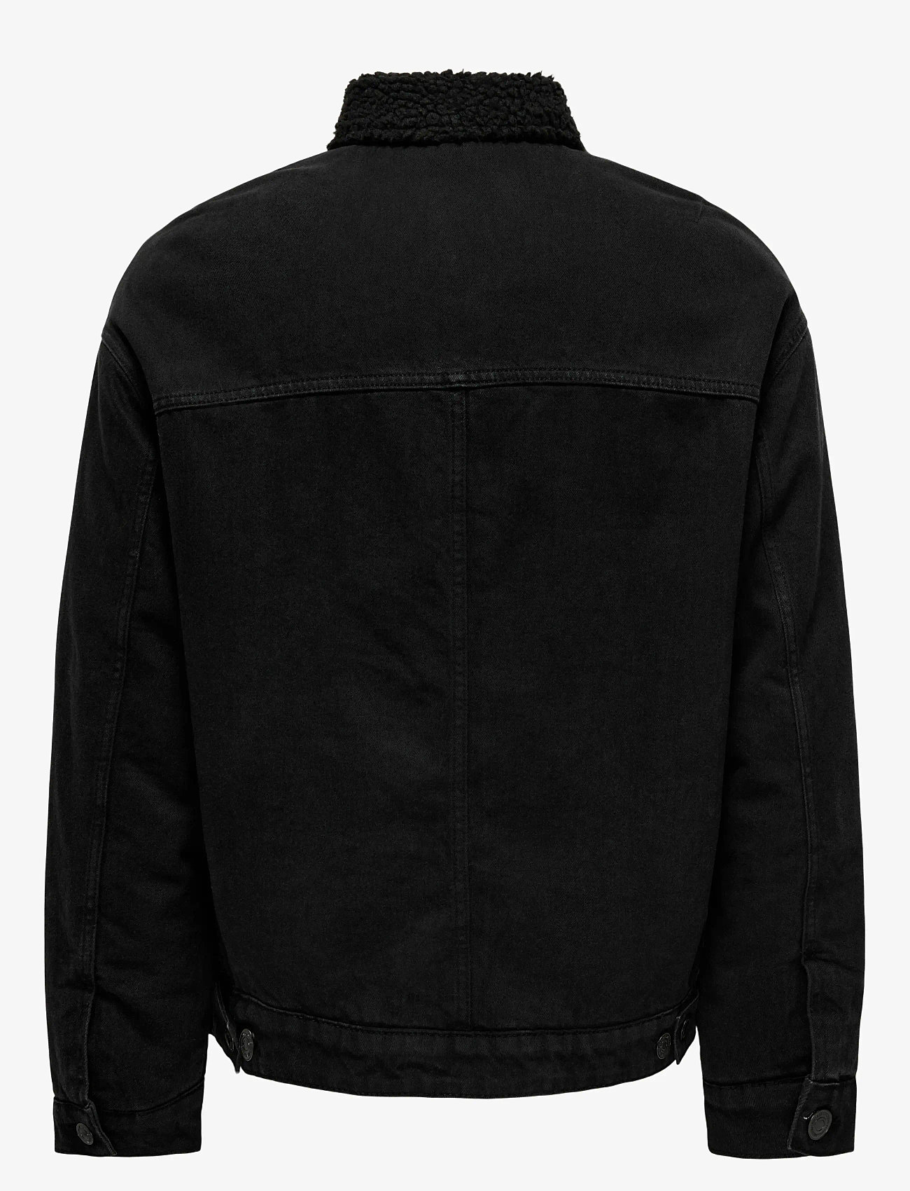 ONLY & SONS - ONSWILSON SHERPA BLK 0971 DNM JACKET - jeansjacken - black denim - 1