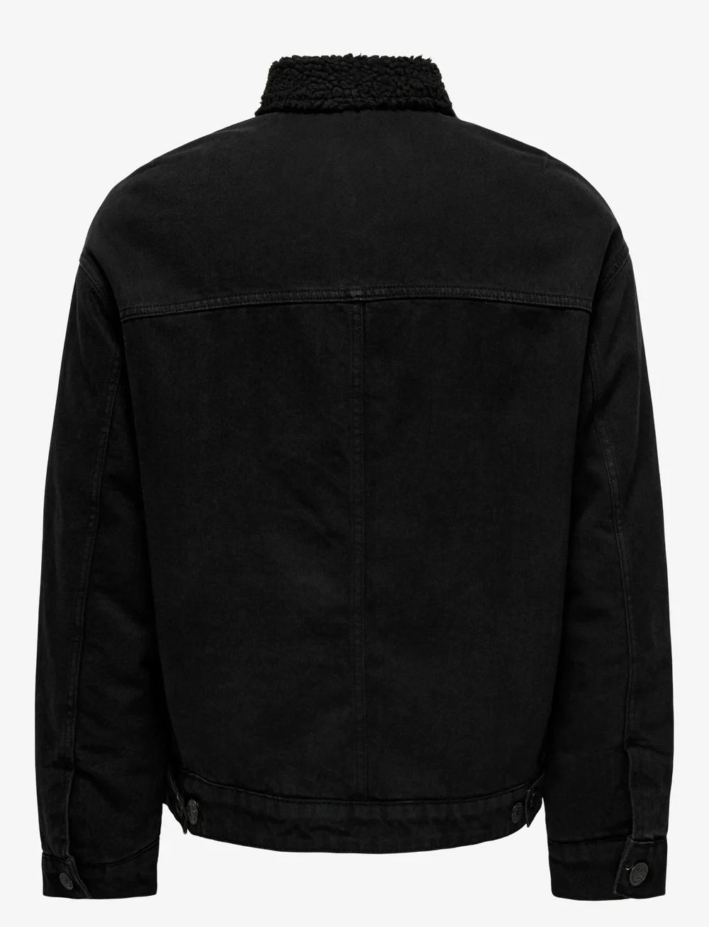ONLY & SONS - ONSWILSON SHERPA BLK 0971 DNM JACKET - forede denimjakker - black denim - 1
