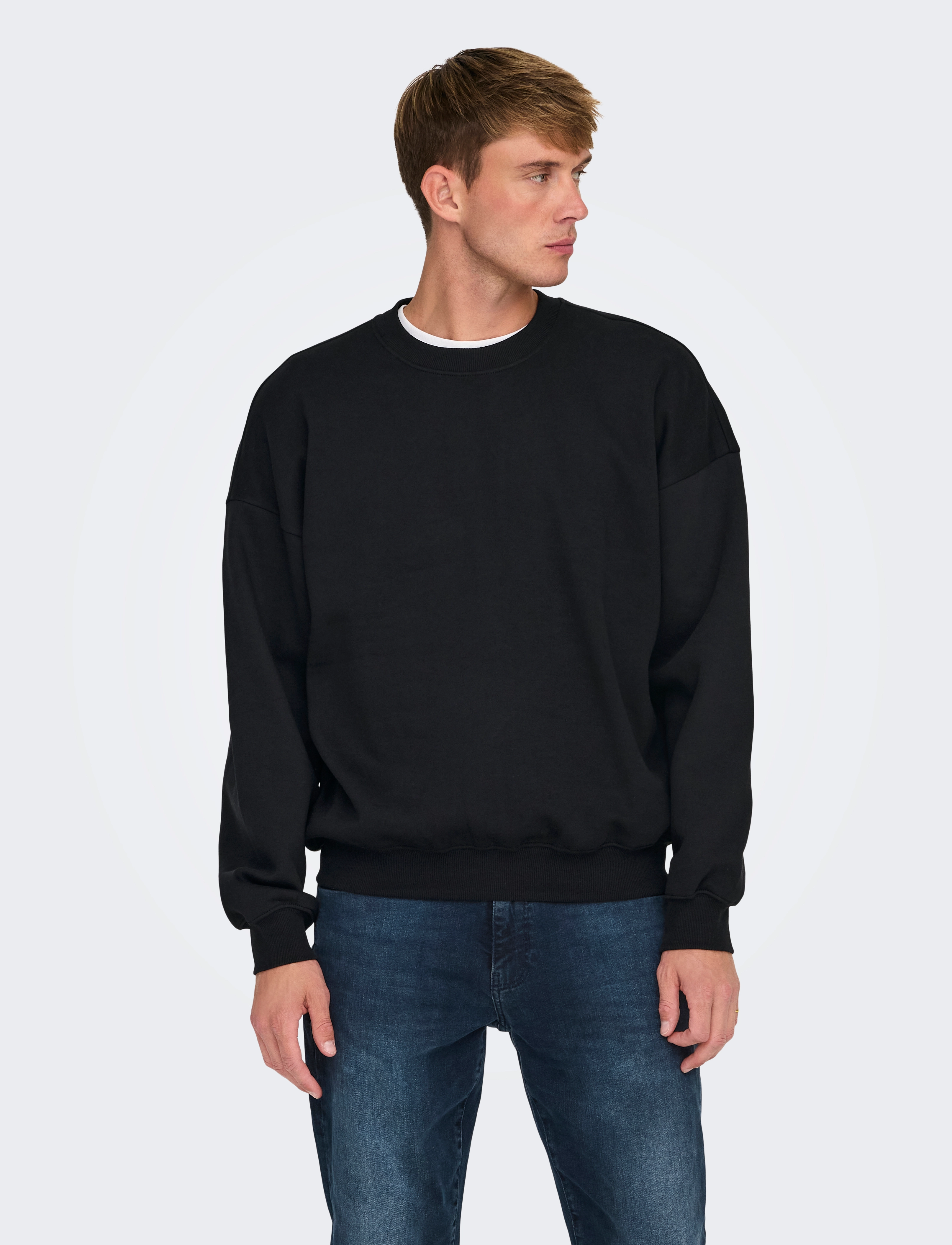 ONLY & SONS ONSTURNER LIFE VTG CREW NECK SWEAT - Dressipluusid - BLACK / black