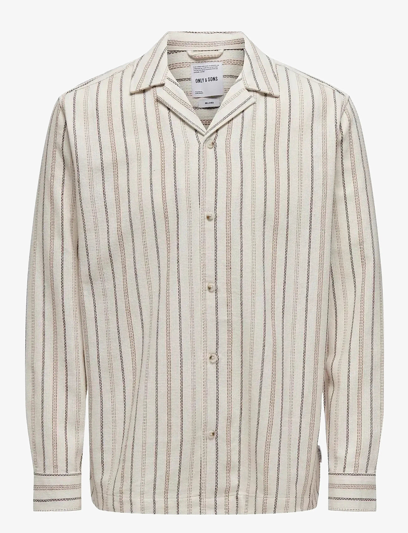 ONLY & SONS - ONSTREV RELAXED LS SHIRT - gestreifte hemden - cloud dancer - 0