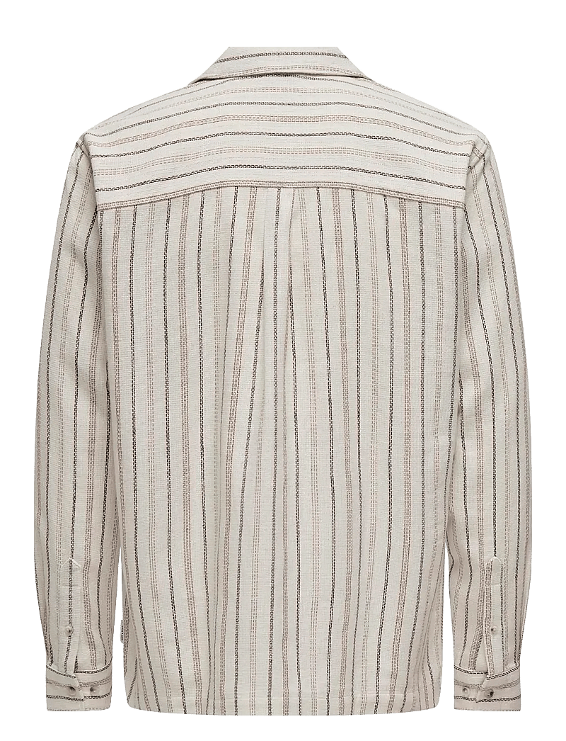 ONLY & SONS - ONSTREV RELAXED LS SHIRT - gestreifte hemden - cloud dancer - 1