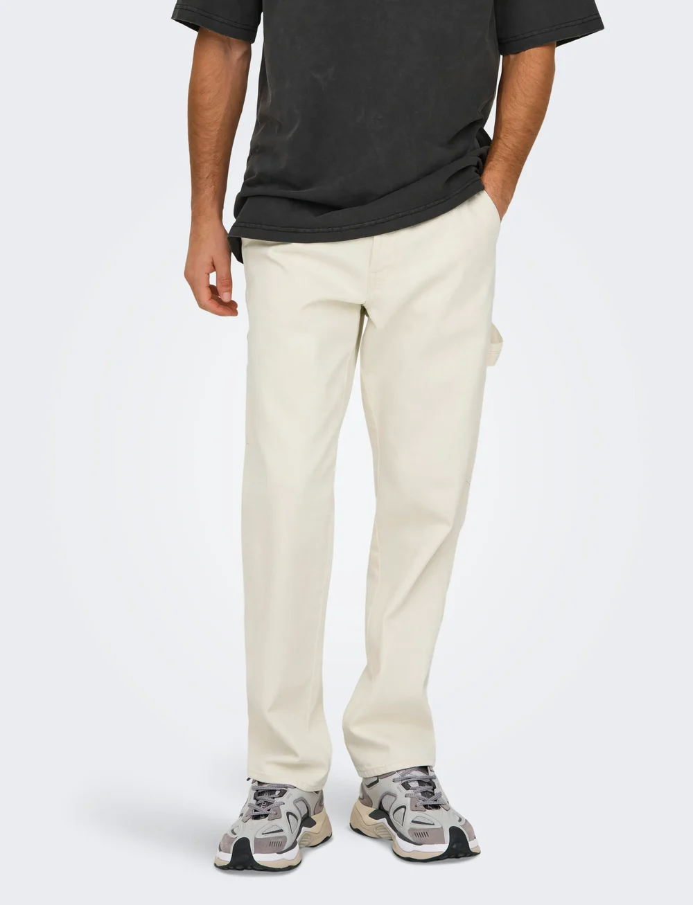ONLY & SONS - ONSEDGE STRAIGHT CAR ECRU1088PIMDNM NOOS - pantalon cargo - ecru - 0