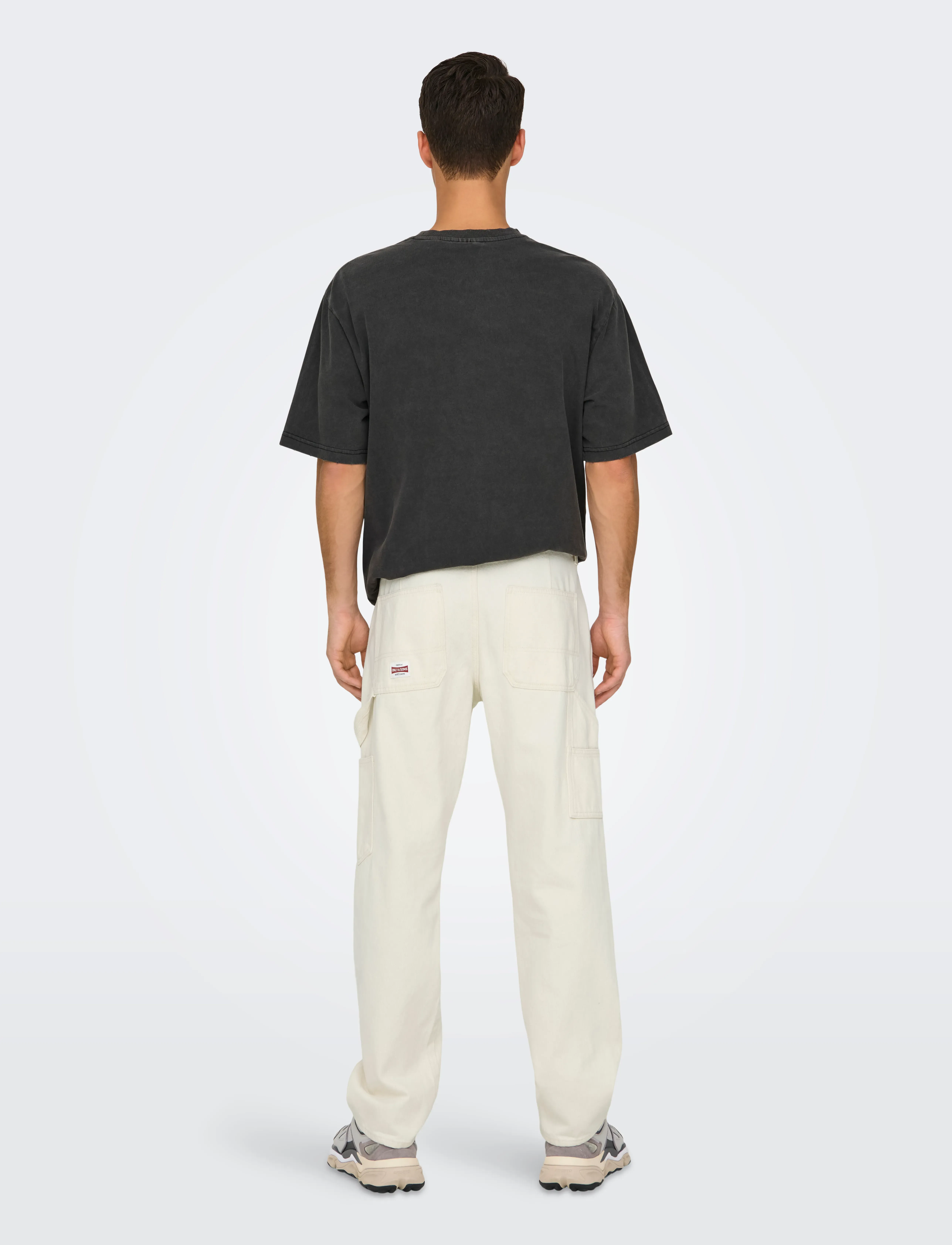 ONLY & SONS - ONSEDGE STRAIGHT CAR ECRU1088PIMDNM NOOS - laveste priser - ecru - 3