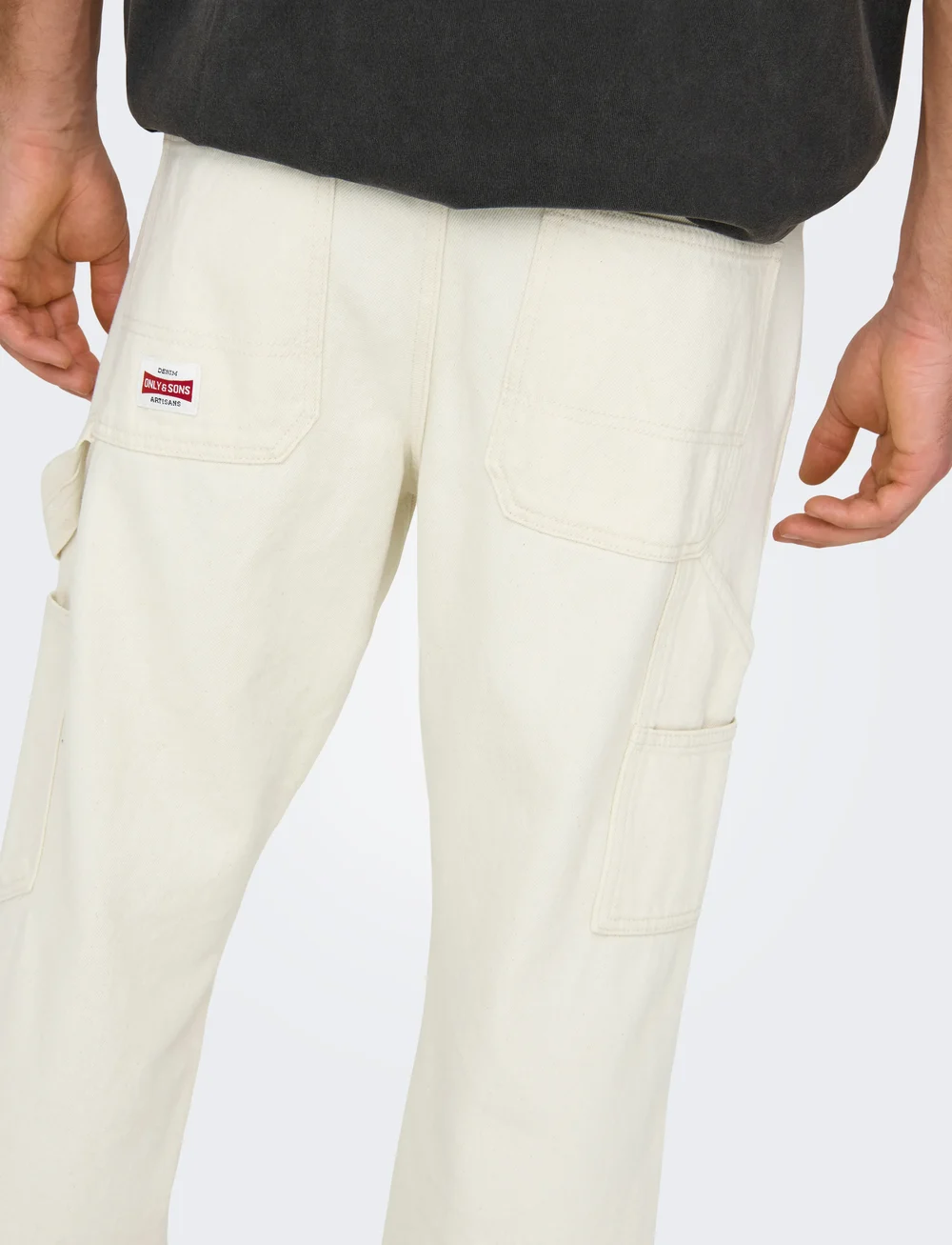 ONLY & SONS - ONSEDGE STRAIGHT CAR ECRU1088PIMDNM NOOS - pantalon cargo - ecru - 5