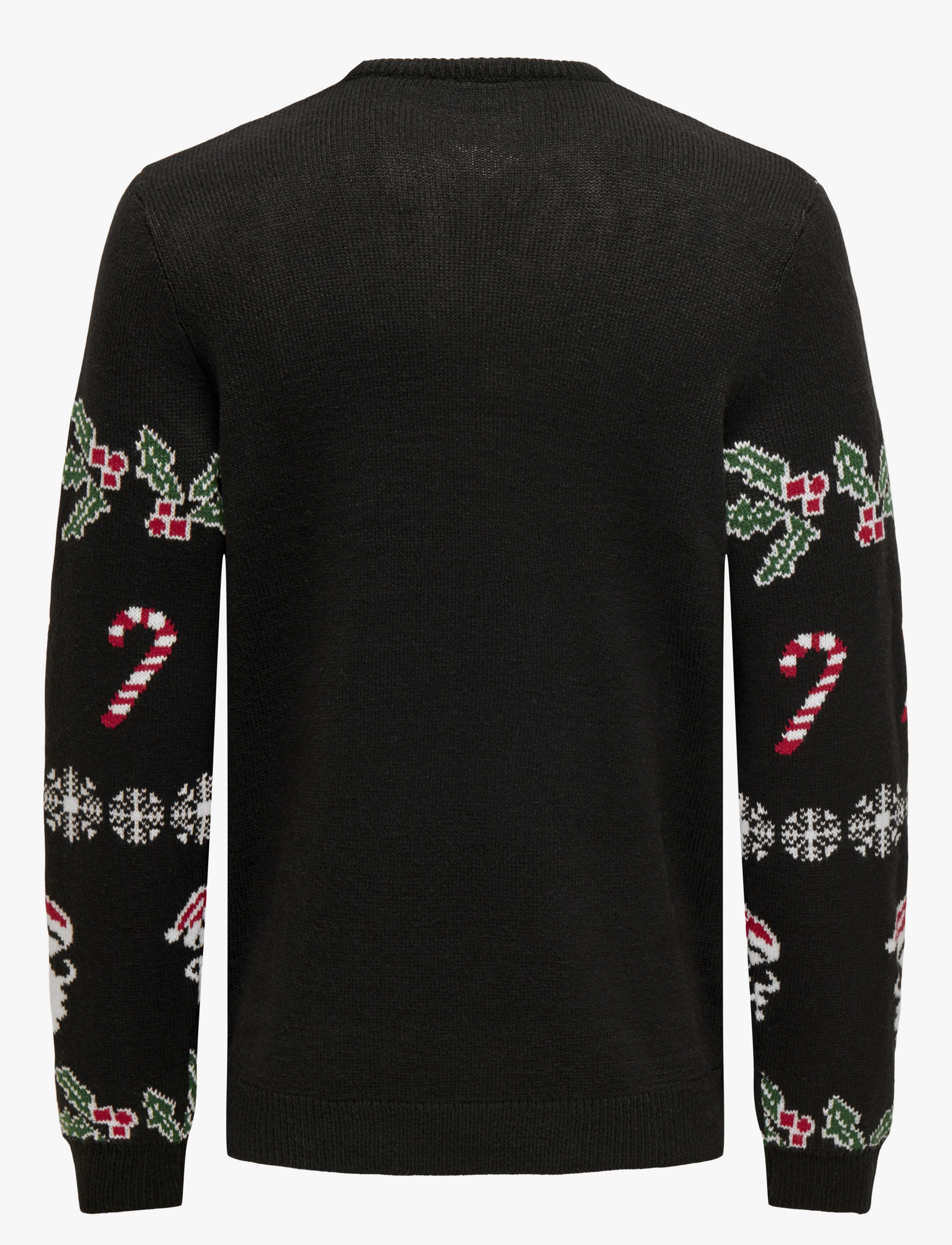 ONLY & SONS - ONSXMAS REG 5 ALLOVER CREW KNIT - laveste priser - black - 2