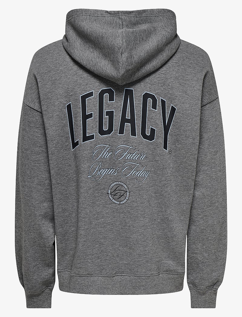 ONLY & SONS - ONSLEGACY SWEAT ZIP VTG HOODIE - hættetrøjer - medium grey melange - 1