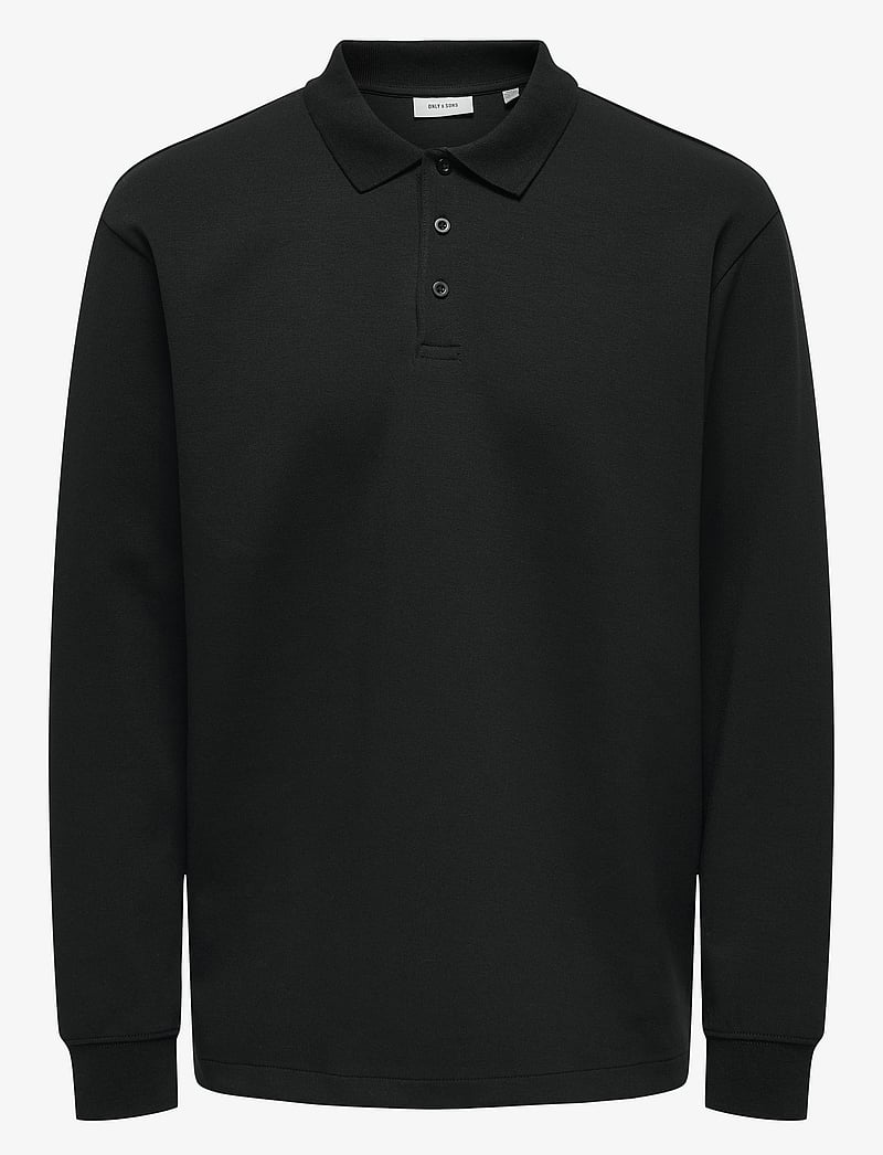 ONLY & SONS - ONSBERNARD RLX LS POLO - pikkade varrukatega polod - black - 1
