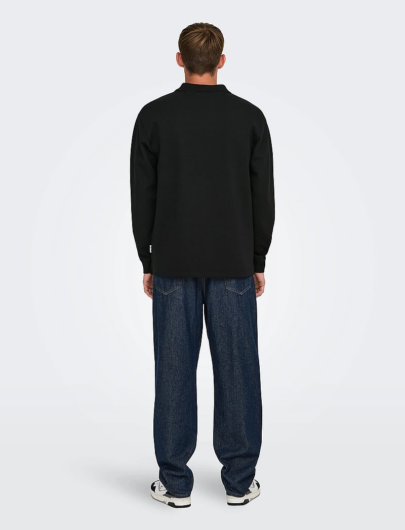 ONLY & SONS - ONSBERNARD RLX LS POLO - pikkade varrukatega polod - black - 3