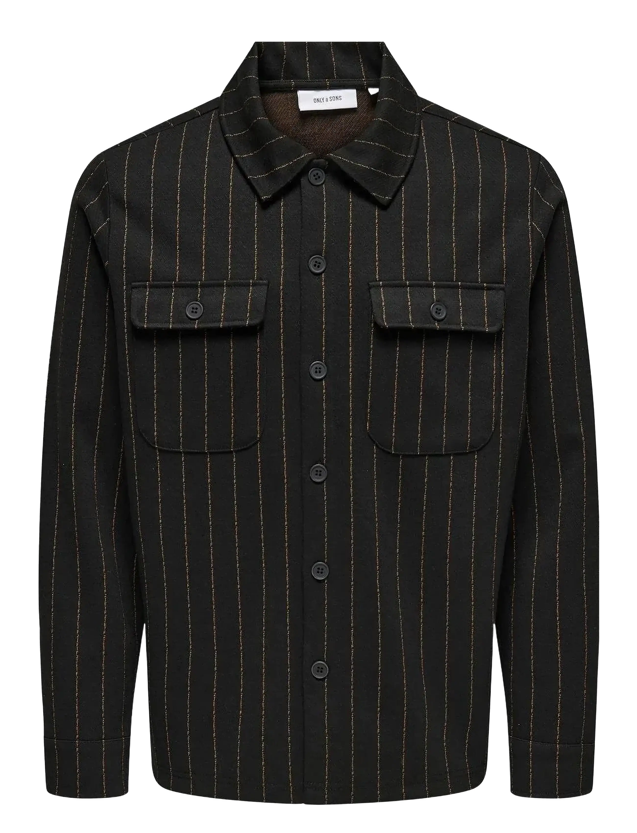 ONLY & SONS Onskodyl Pinstripe Overshirt Schwarz - XS - Herren