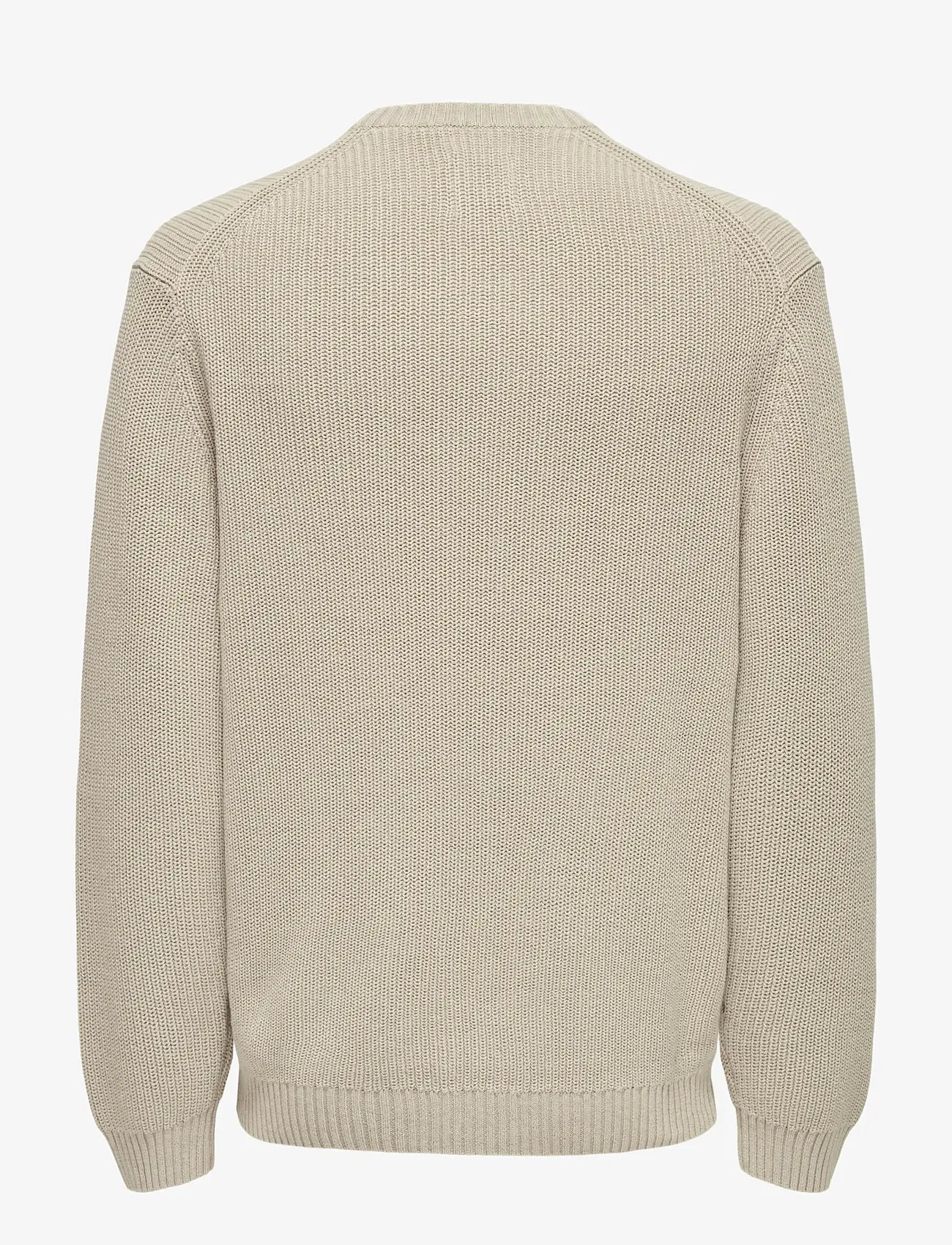 ONLY & SONS - ONSROSU REG 7 WASH CREW KNIT WW - rundhals - silver lining - 2