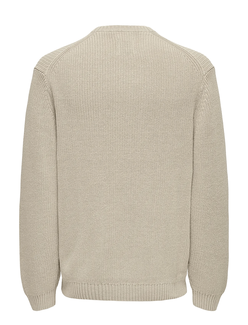 ONLY & SONS - ONSROSU REG 7 WASH CREW KNIT WW - rundhals - silver lining - 2