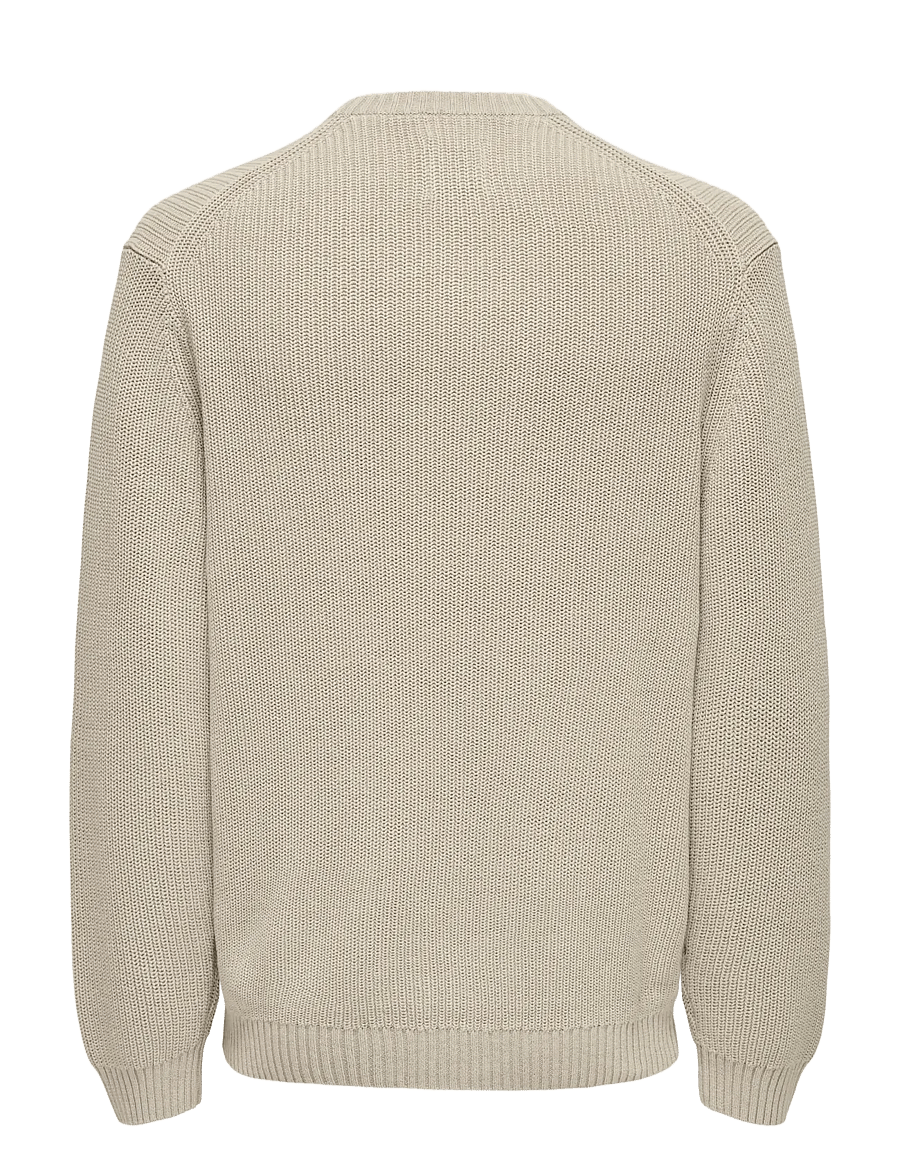 ONLY & SONS - ONSROSU REG 7 WASH CREW KNIT WW - rundhals - silver lining - 2