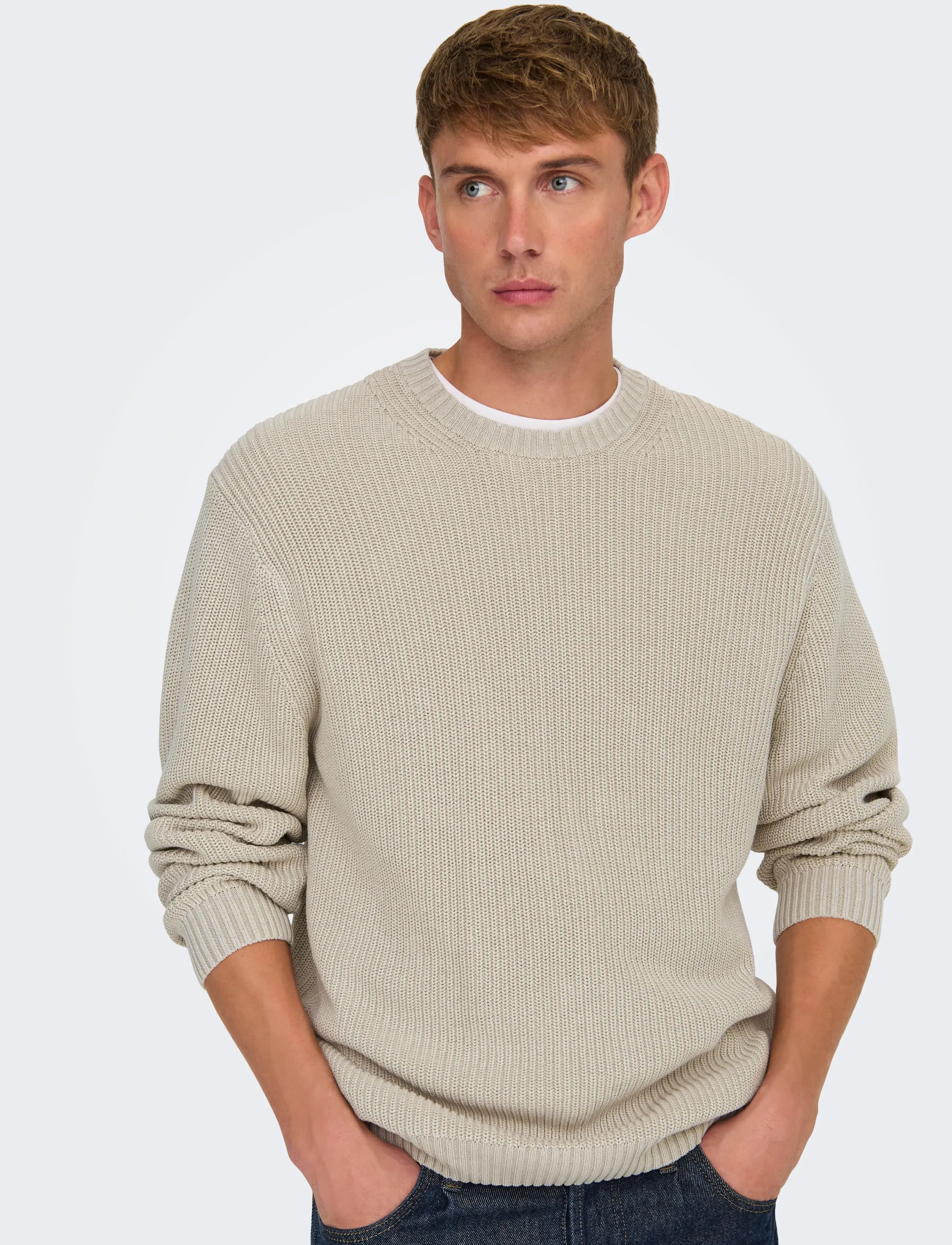 ONLY & SONS Onsrosu Reg 7 Wash Crew Knit Ww stickade tröjor herr – bild 5