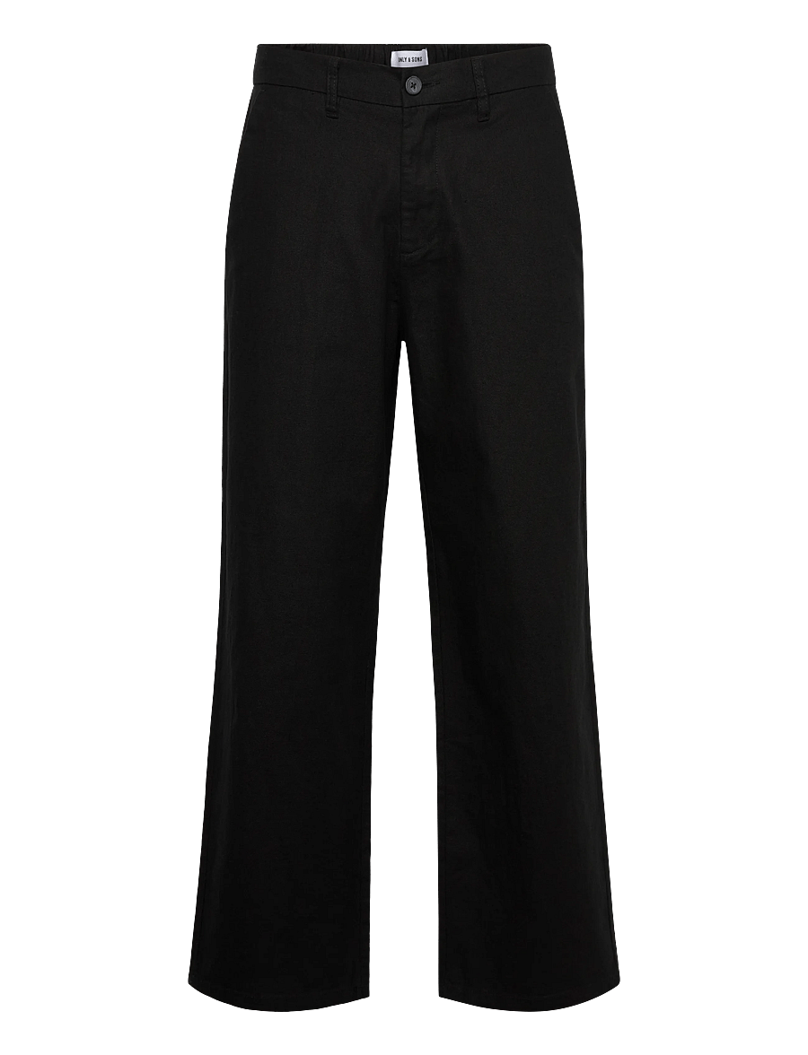 ONLY & SONS - ONSBOB LOOSE COT LIN 0007 PANT NOOS - leinenhosen - black - 1
