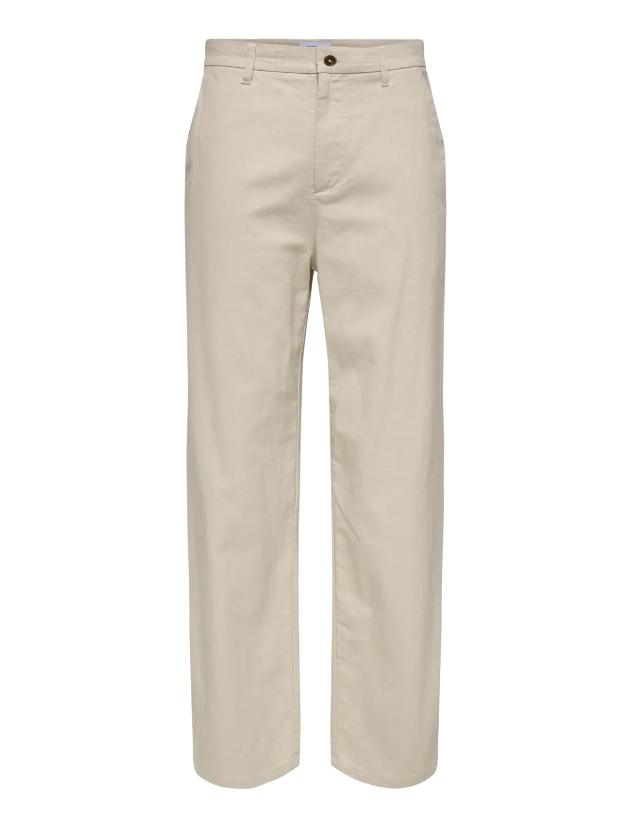 ONLY & SONS ONSBOB LOOSE COT LIN 0007 PANT NOOS - Trousers - SILVER LINING / beige