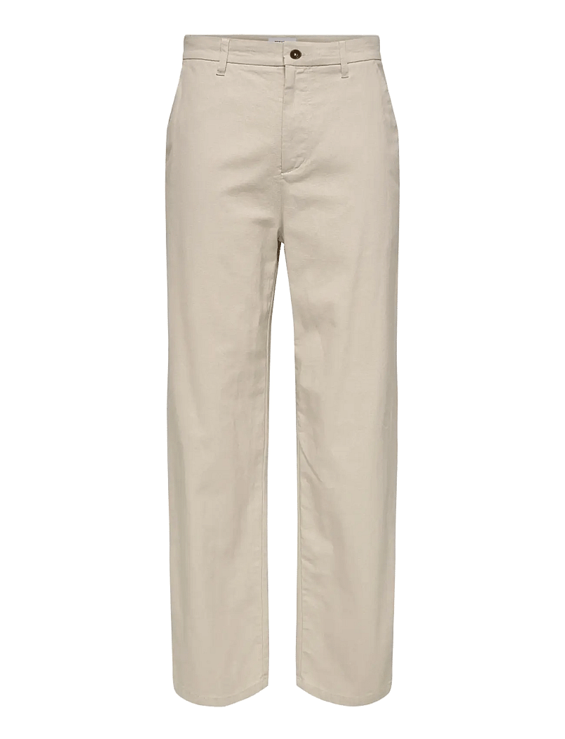 ONLY & SONS - ONSBOB LOOSE COT LIN 0007 PANT NOOS - leinenhosen - silver lining - 1