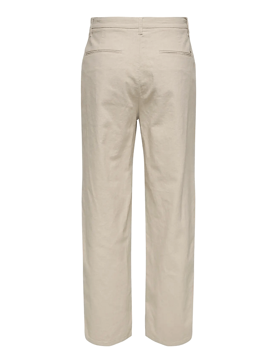 ONLY & SONS - ONSBOB LOOSE COT LIN 0007 PANT NOOS - leinenhosen - silver lining - 2