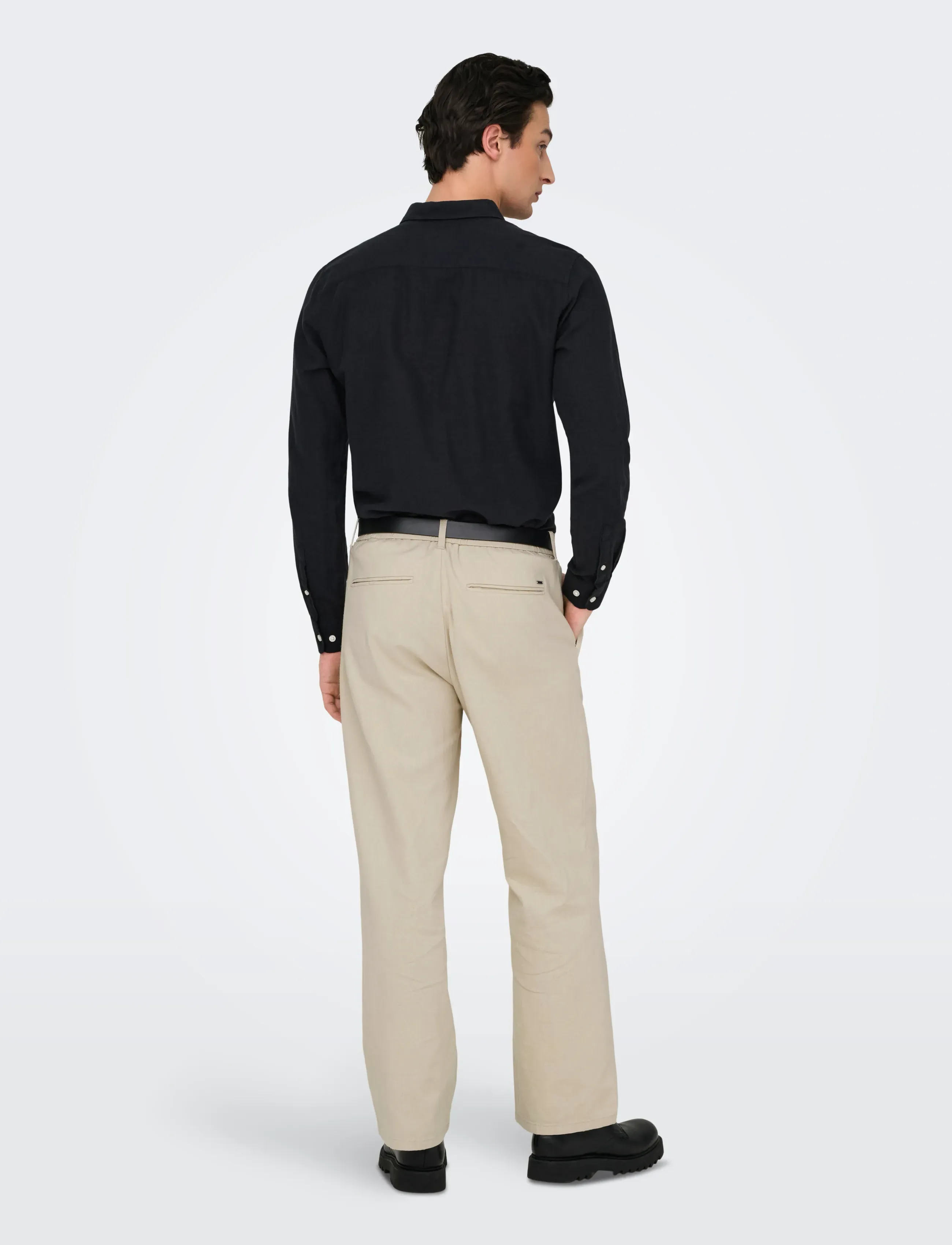 ONLY & SONS - ONSBOB LOOSE COT LIN 0007 PANT NOOS - linnebyxor - silver lining - 3