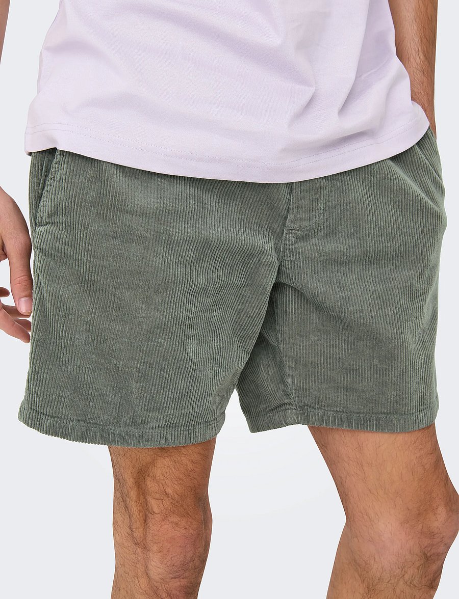 ONLY & SONS - ONSTEL CORDUROY 0185 SHORTS NOOS - freizeitshorts - castor gray - 5
