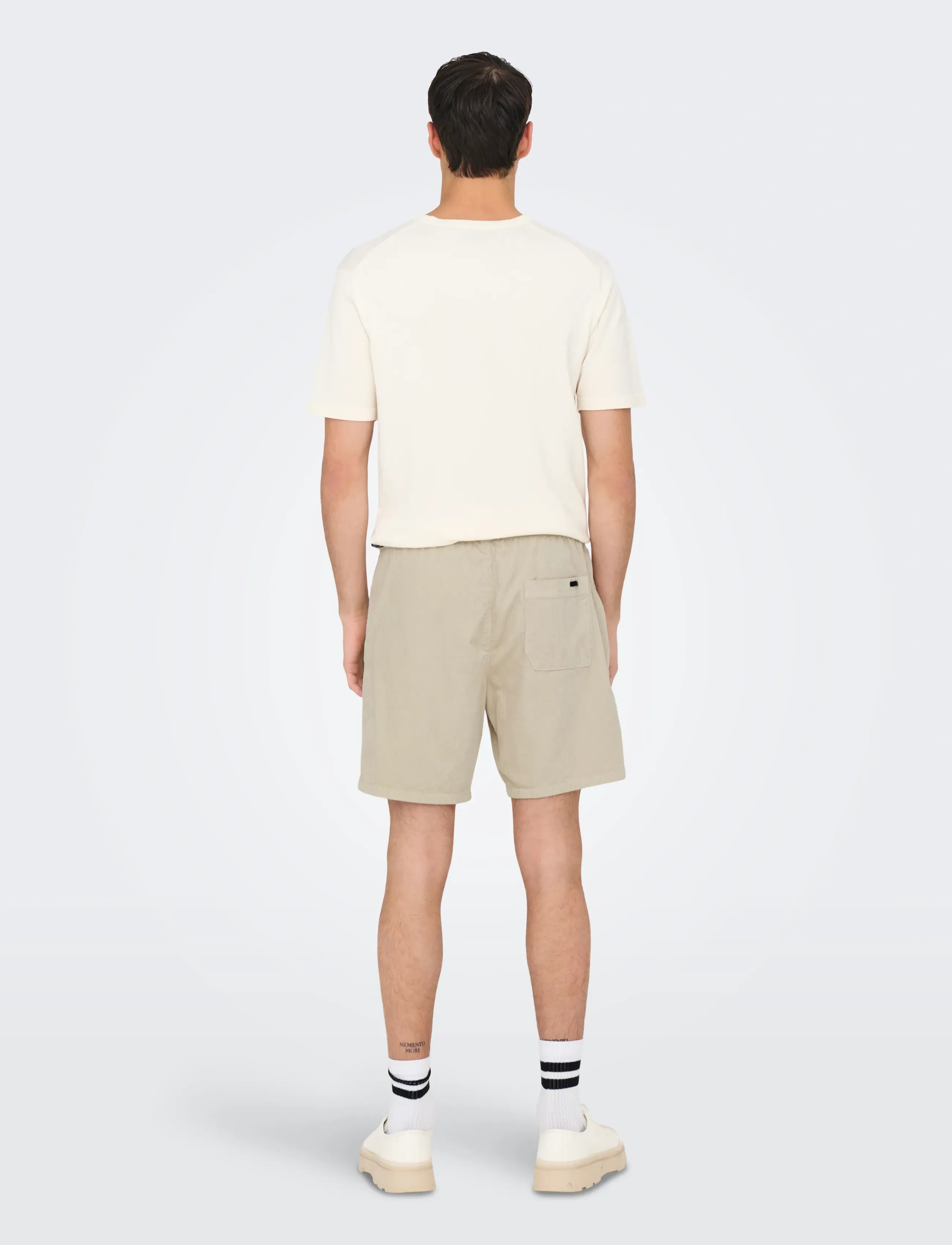 ONLY & SONS - ONSTEL CORDUROY 0185 SHORTS VD - casual shorts - silver lining - 3