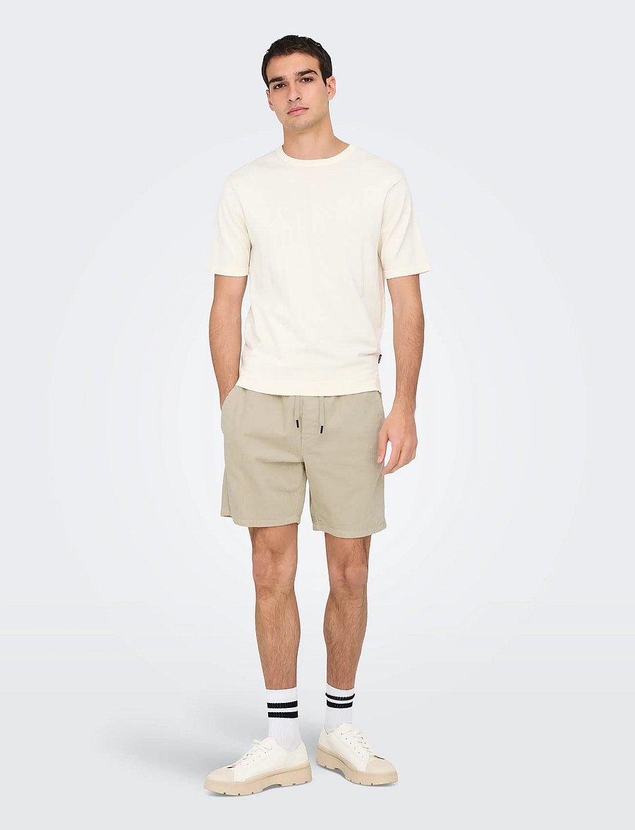 ONLY & SONS - ONSTEL CORDUROY 0185 SHORTS NOOS - freizeitshorts - silver lining - 4