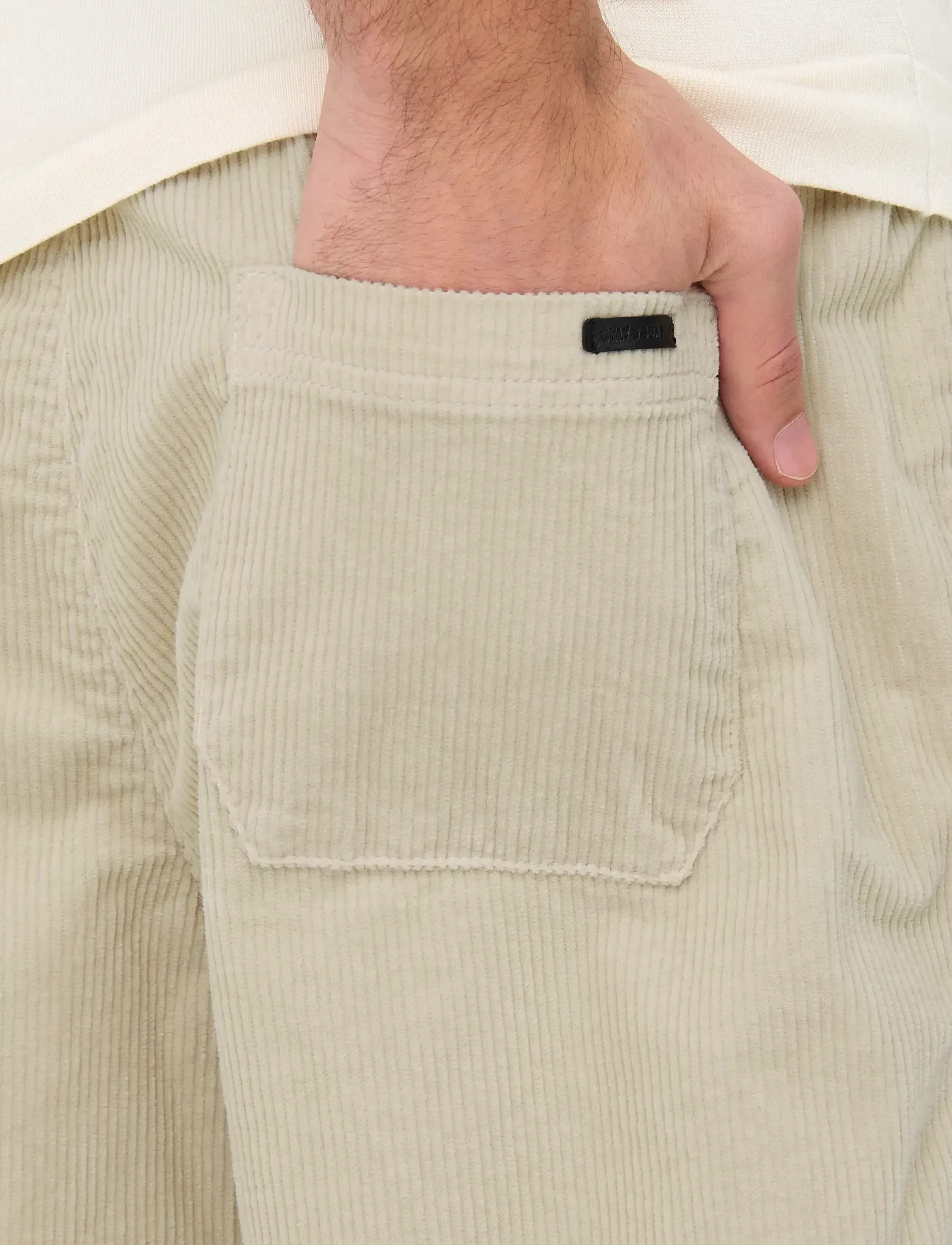 ONLY & SONS ONSTEL CORDUROY 0185 SHORTS VD - Riided - SILVER LINING / cream