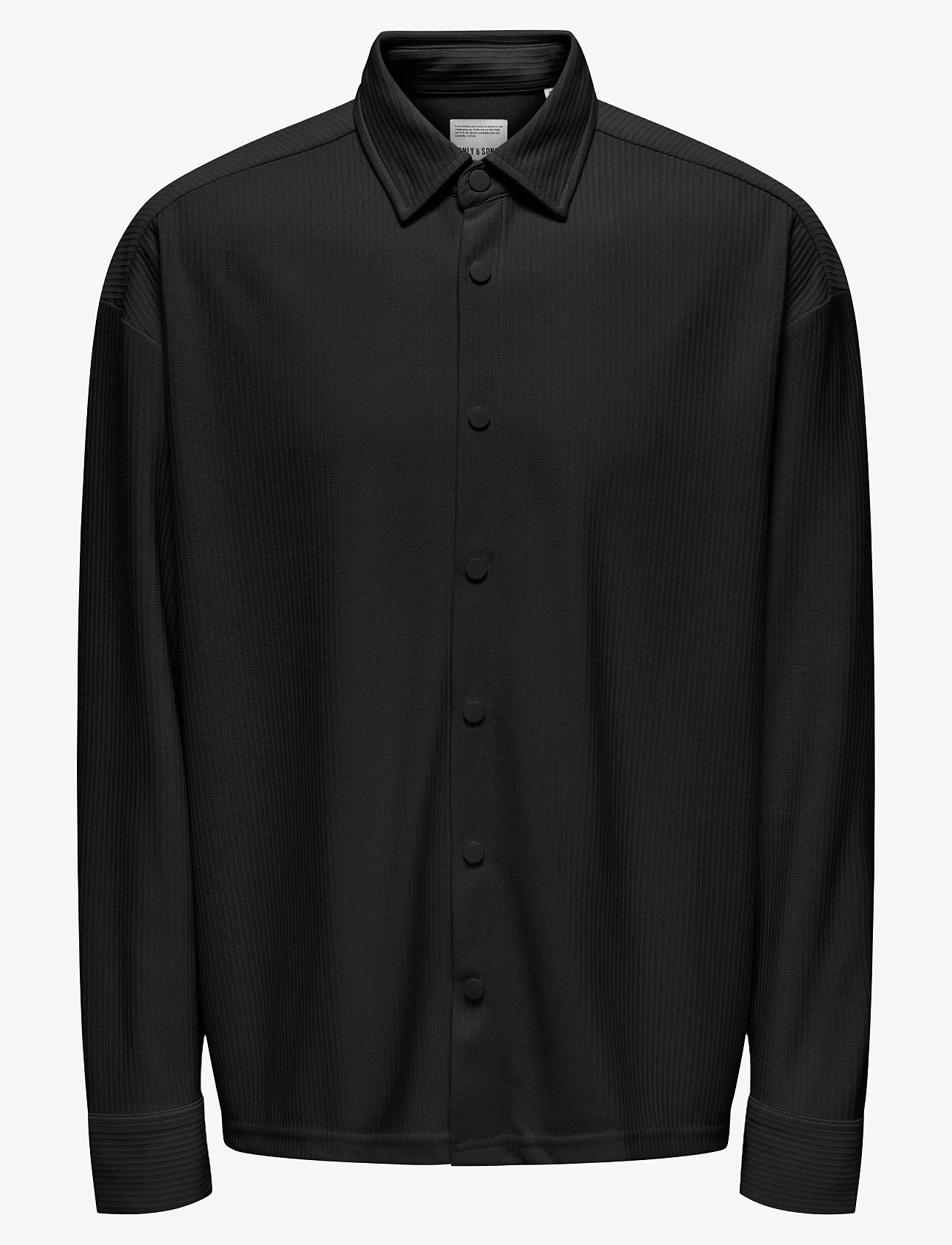 ONLY & SONS - ONSKARI PLIZZE LS RLX OVERSHIRT - kollektioner - black - 0