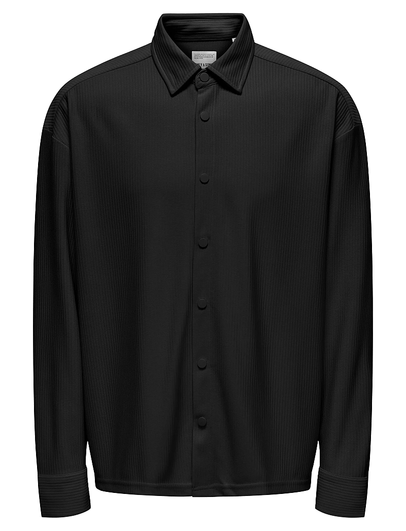 ONLY & SONS - ONSKARI PLIZZE LS RLX OVERSHIRT - kollektioner - black - 0