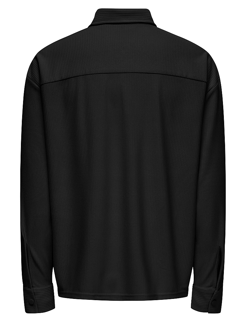 ONLY & SONS - ONSKARI PLIZZE LS RLX OVERSHIRT - kollektioner - black - 1