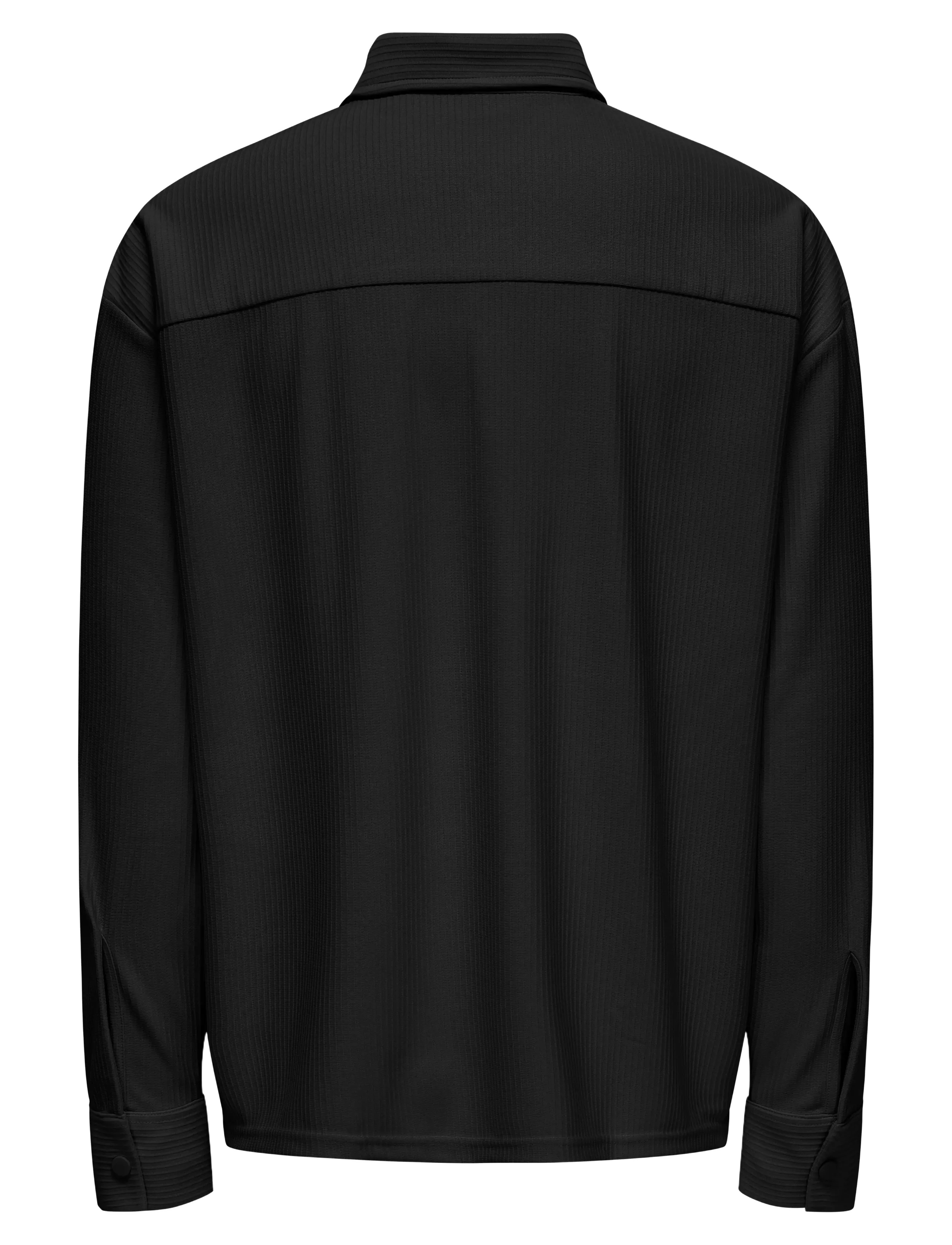 ONLY & SONS - ONSKARI PLIZZE LS RLX OVERSHIRT - laveste priser - black - 1